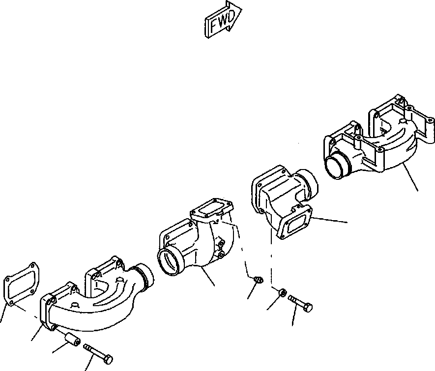 MANIFOLD,EXHAUST, FRONT 6162-15-5170 KOMATSU