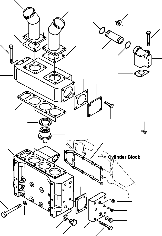 CONNECTION, WATER OUTLET 6216-14-6530 KOMATSU