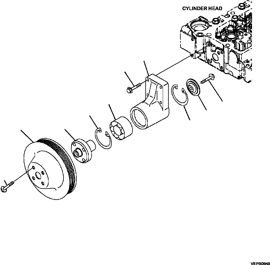 HUB, FAN 1317 974 H1 KOMATSU
