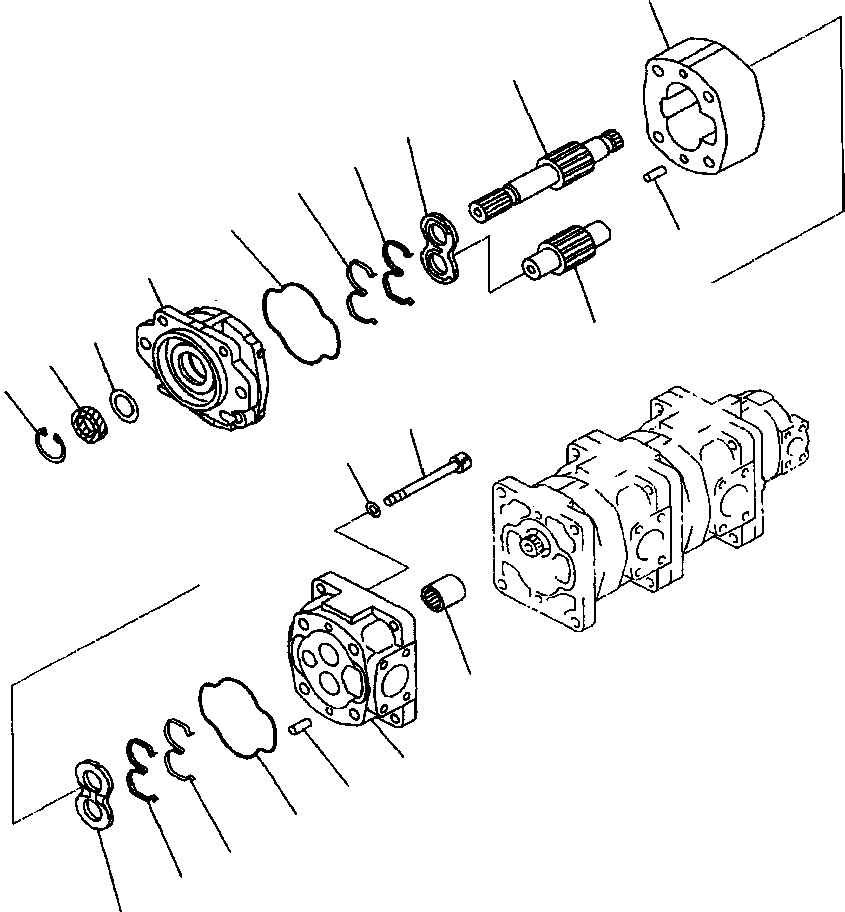 PUMP ASS'Y,(SAL100+50+36+25) 705-55-34181 KOMATSU