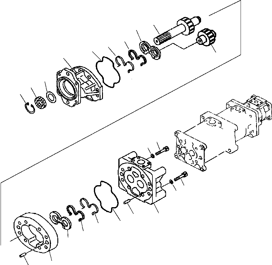 PUMP ASS'Y,(SAR160+28+20+10) 705-56-45010 KOMATSU