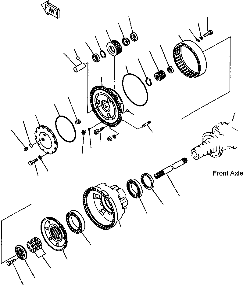 FRONT AXLE ASSEMBLY EJ 8 708 KOMATSU