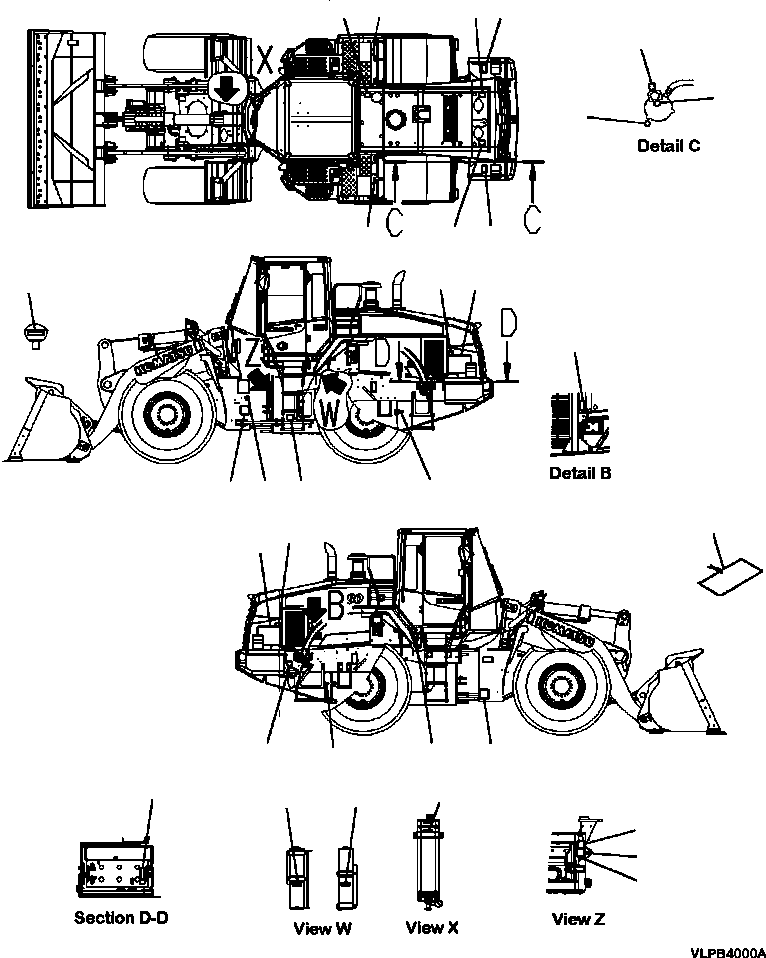Табличка предупреждающая «Кабели аккумулятора» 09080-05000 KOMATSU