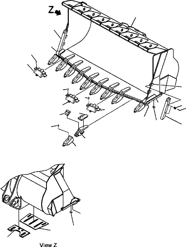 BUCKET ASSEMBLY, 10 CUBIC METERS 427-831-A400 KOMATSU