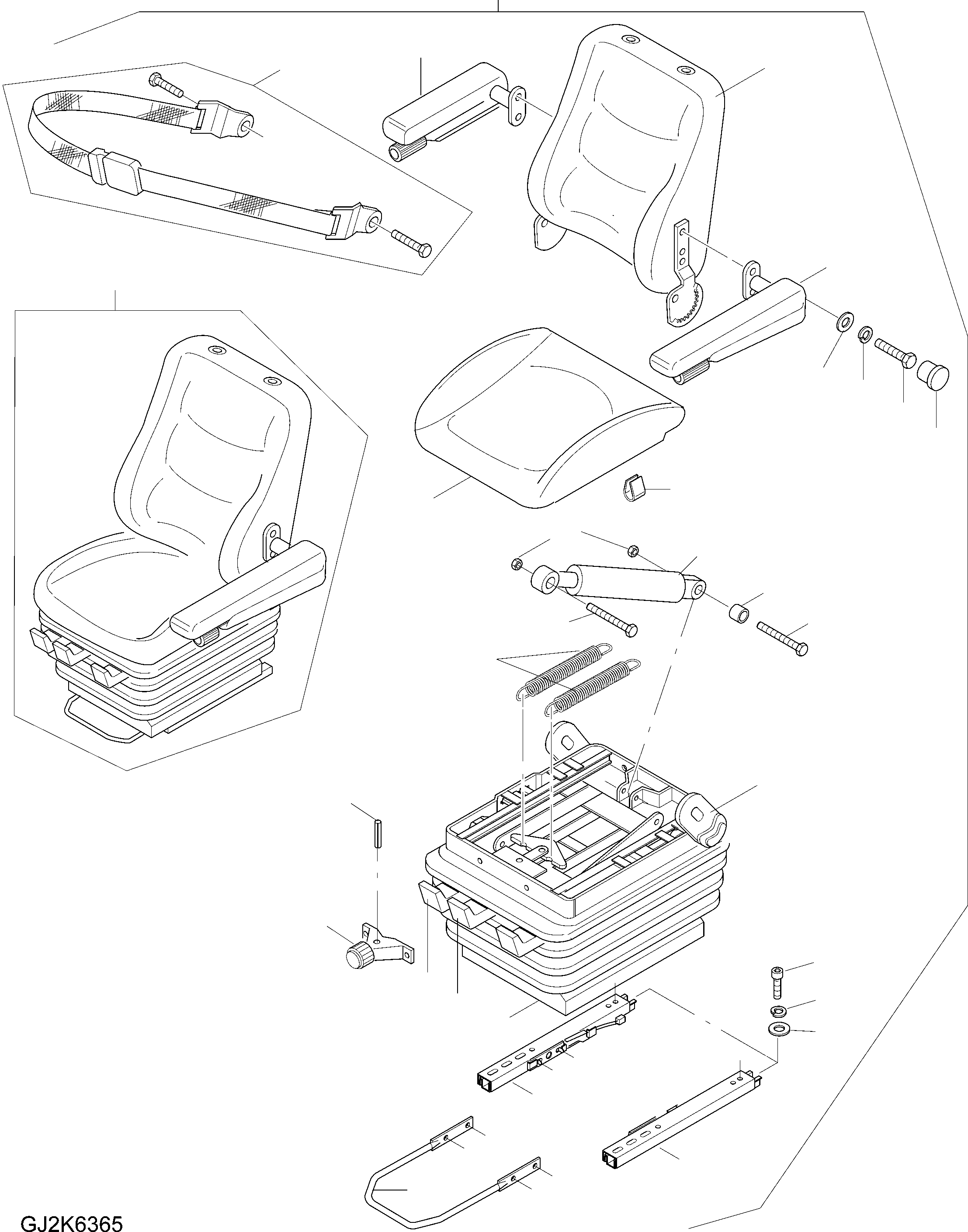 SEAT, WITHOUT RIGHT ARM REST (\8\42W-57-21020) KOMATSU