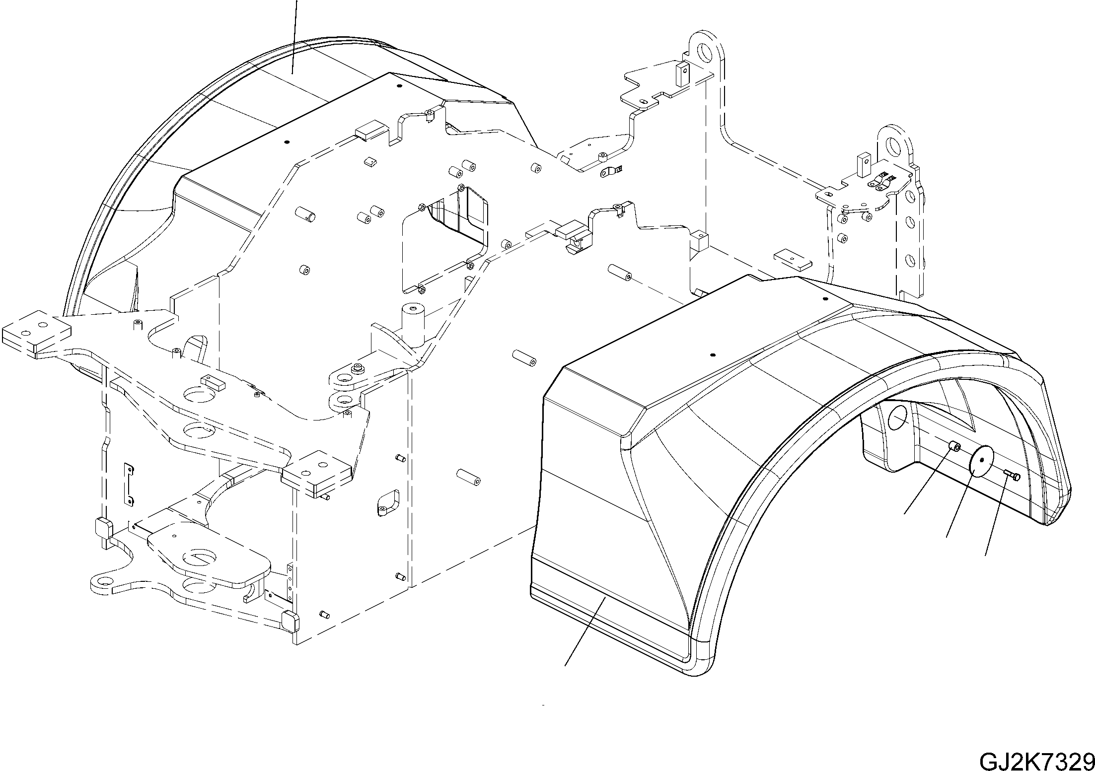REAR FENDER, RHS 42W-54-34070 KOMATSU