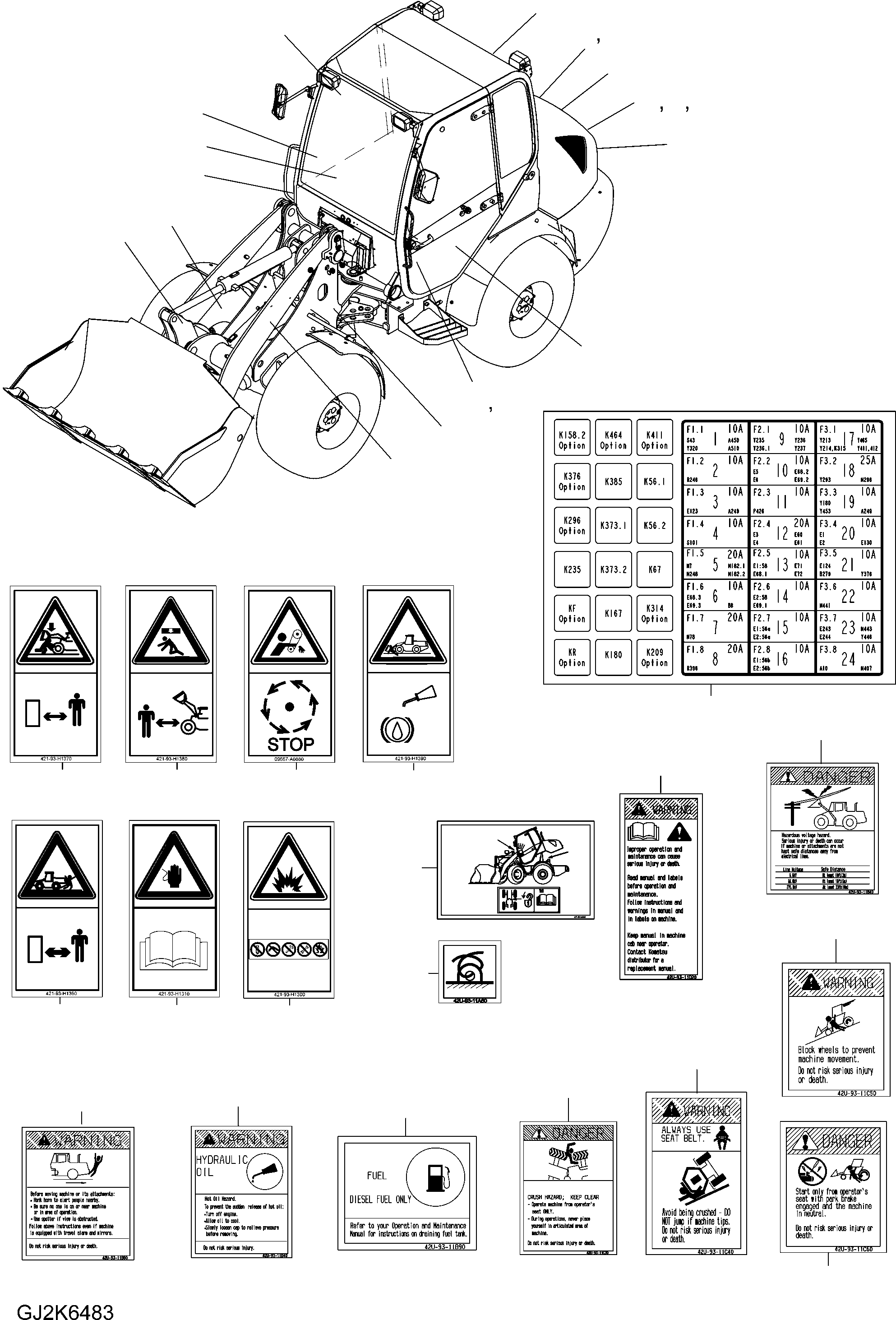 Наклейка 42U-93-11D40 KOMATSU