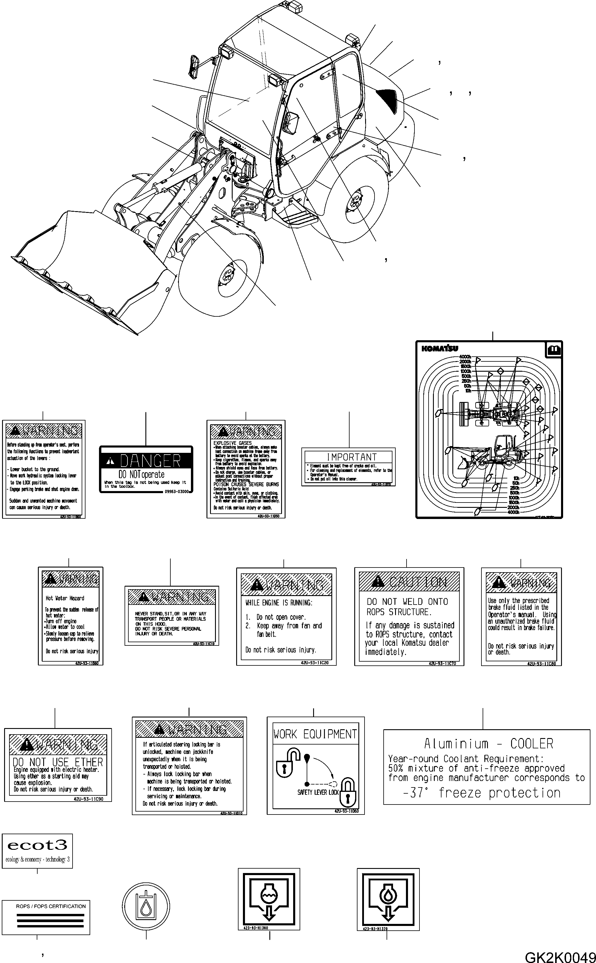 Наклейка 42U-93-11D60 KOMATSU