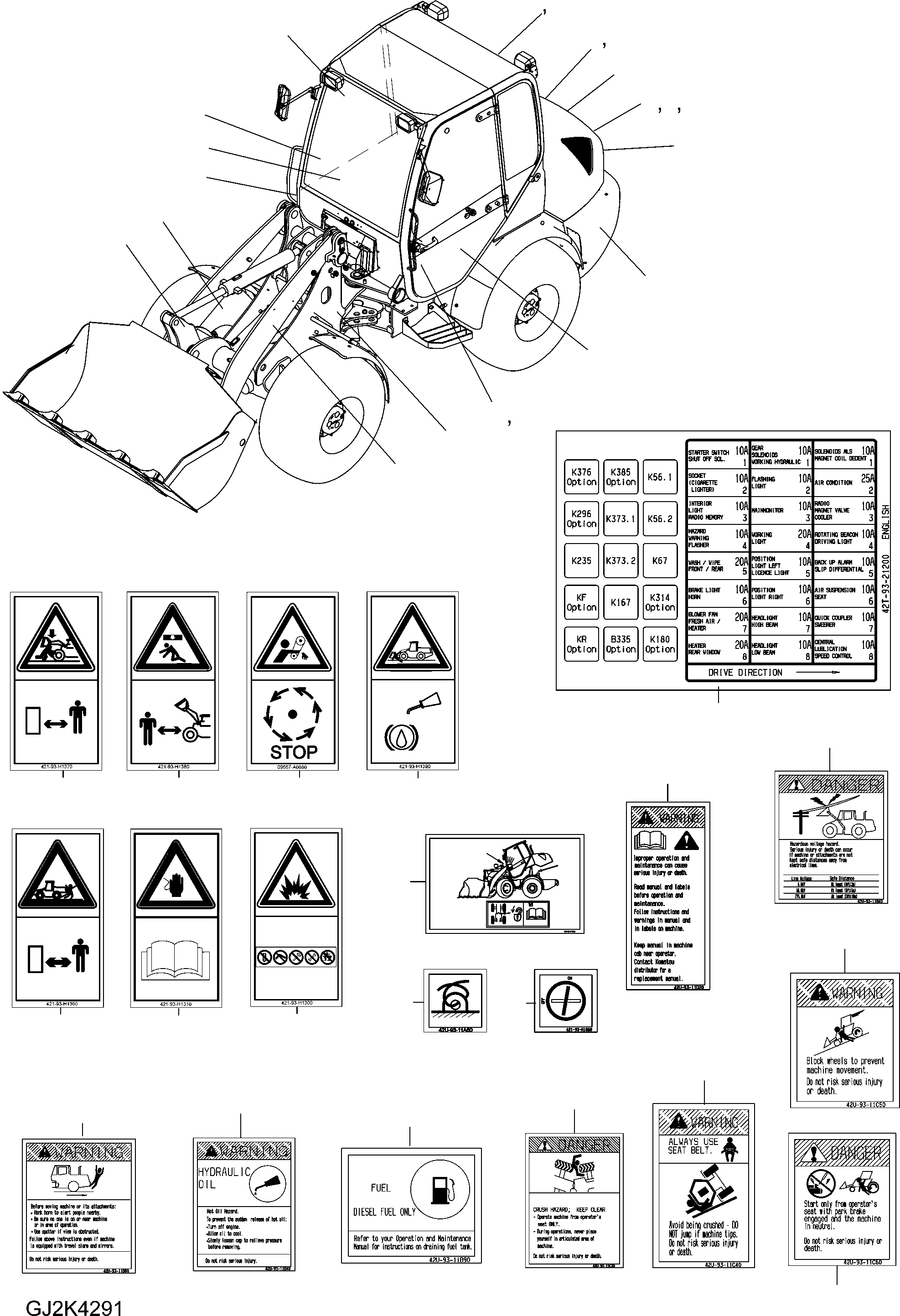 Наклейка 42T-93-21200 KOMATSU