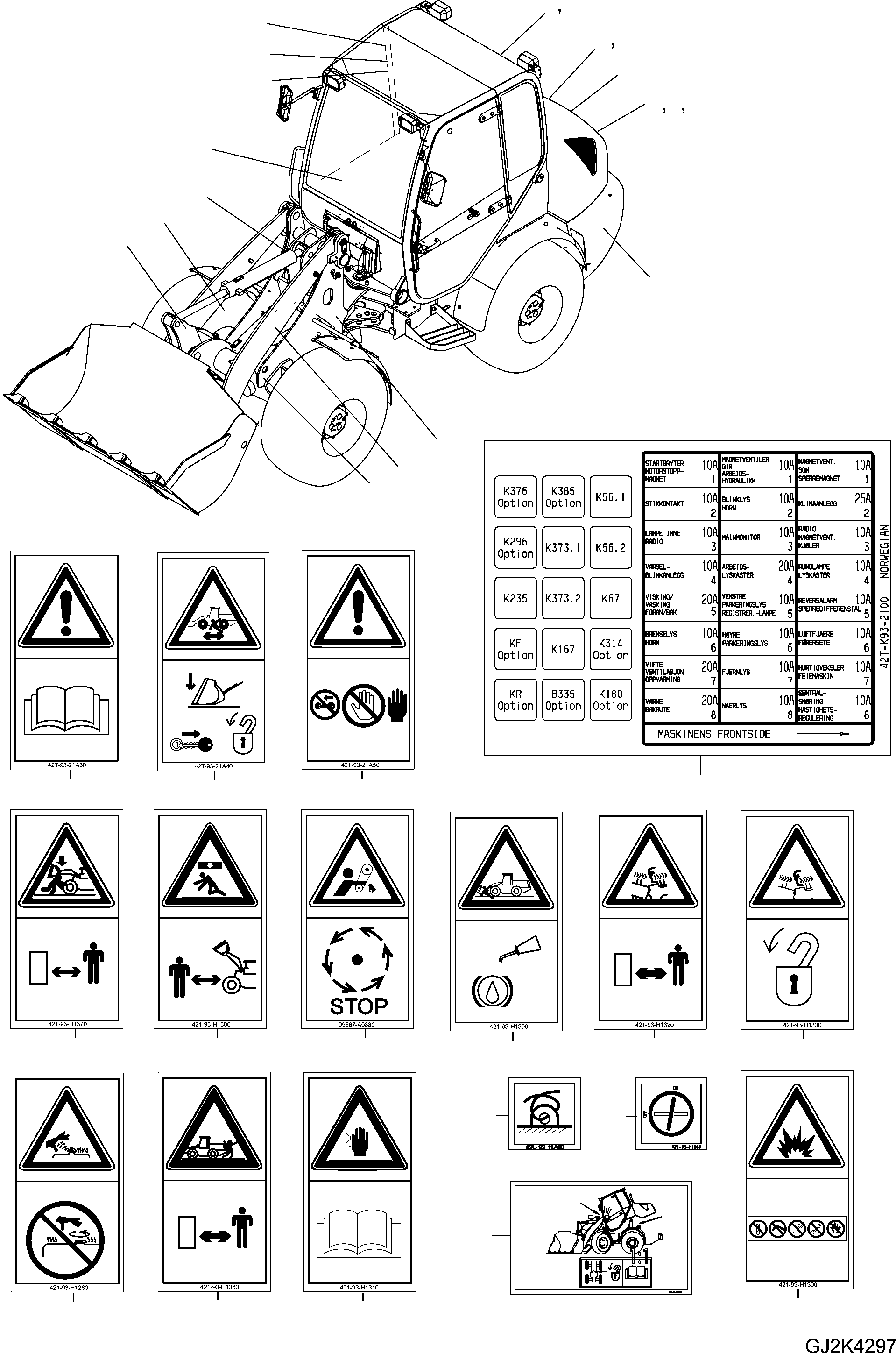 Наклейка 42T-K93-2100 KOMATSU