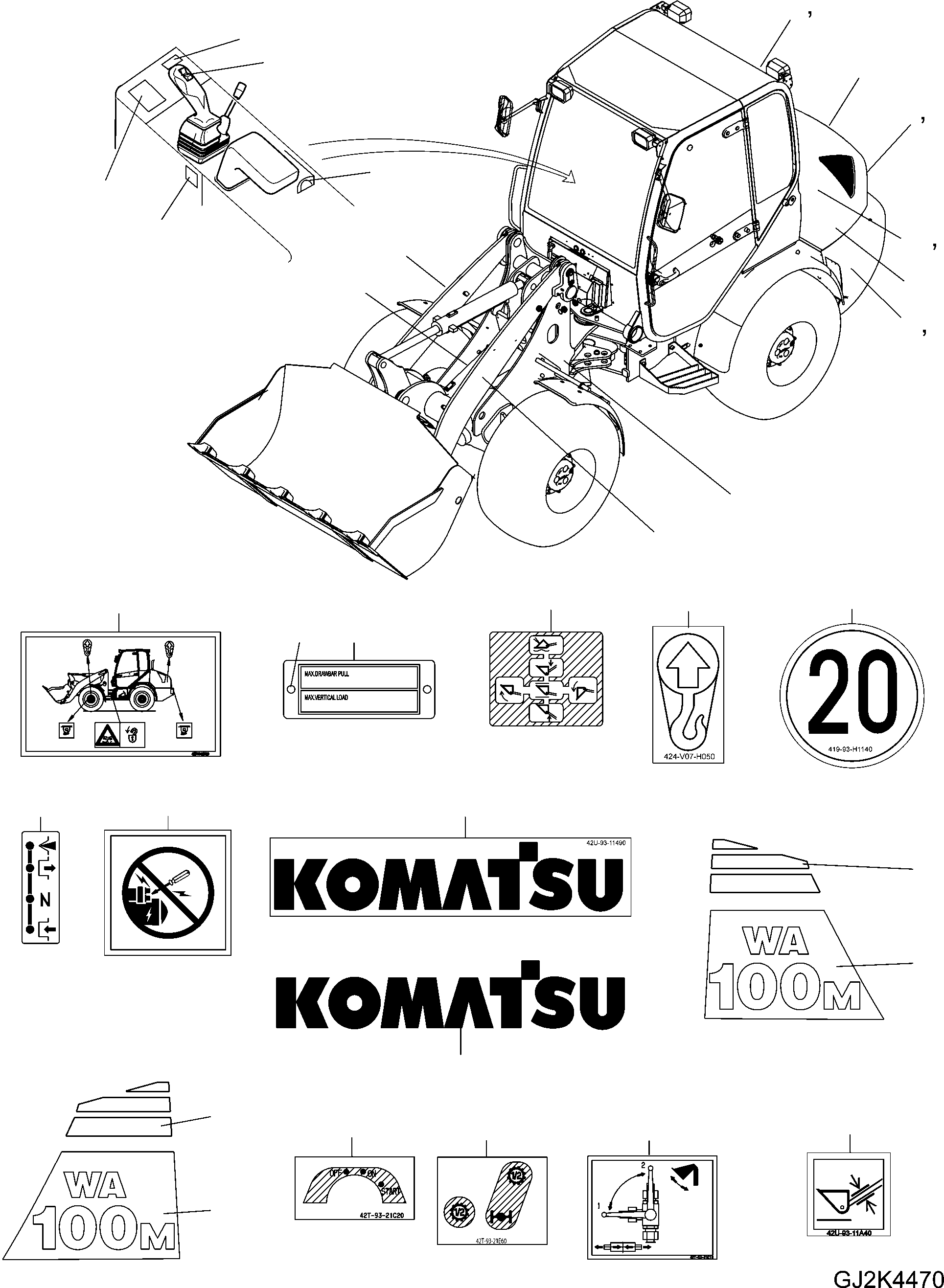 Табличка 42W-93-21B60 KOMATSU