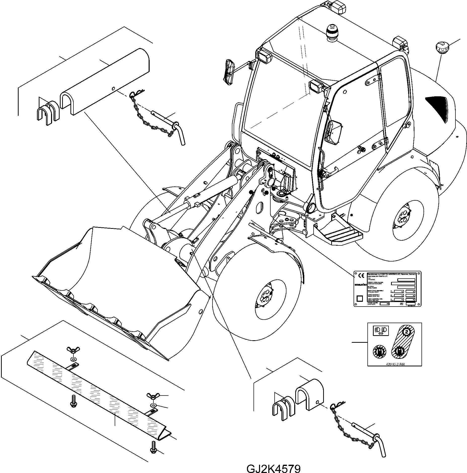 Наклейка 42U-93-21A60 KOMATSU