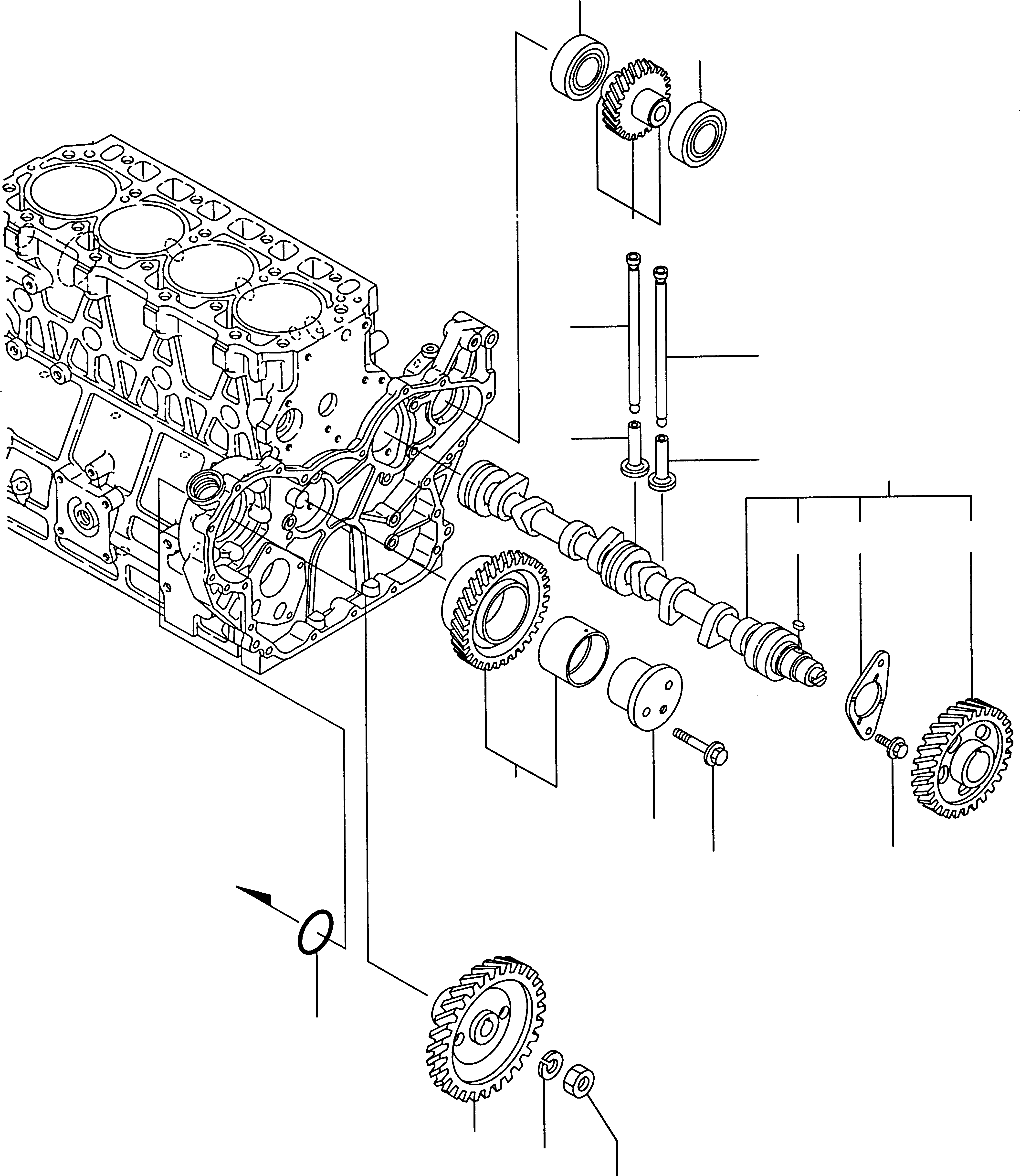 Распределительный вал YM123900-14590 KOMATSU