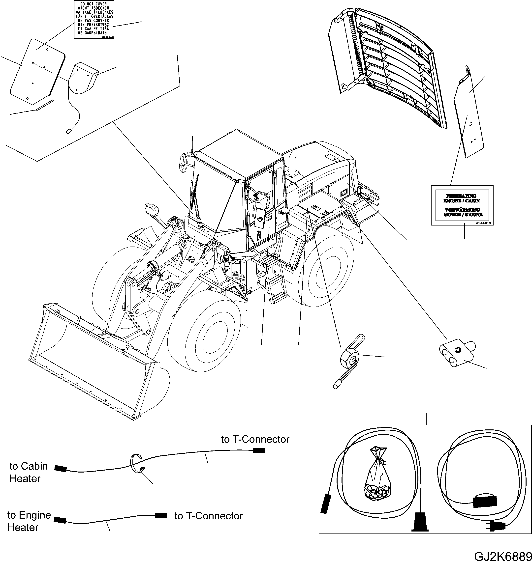 DECAL HEATER CABINE 418-93-H1190 KOMATSU