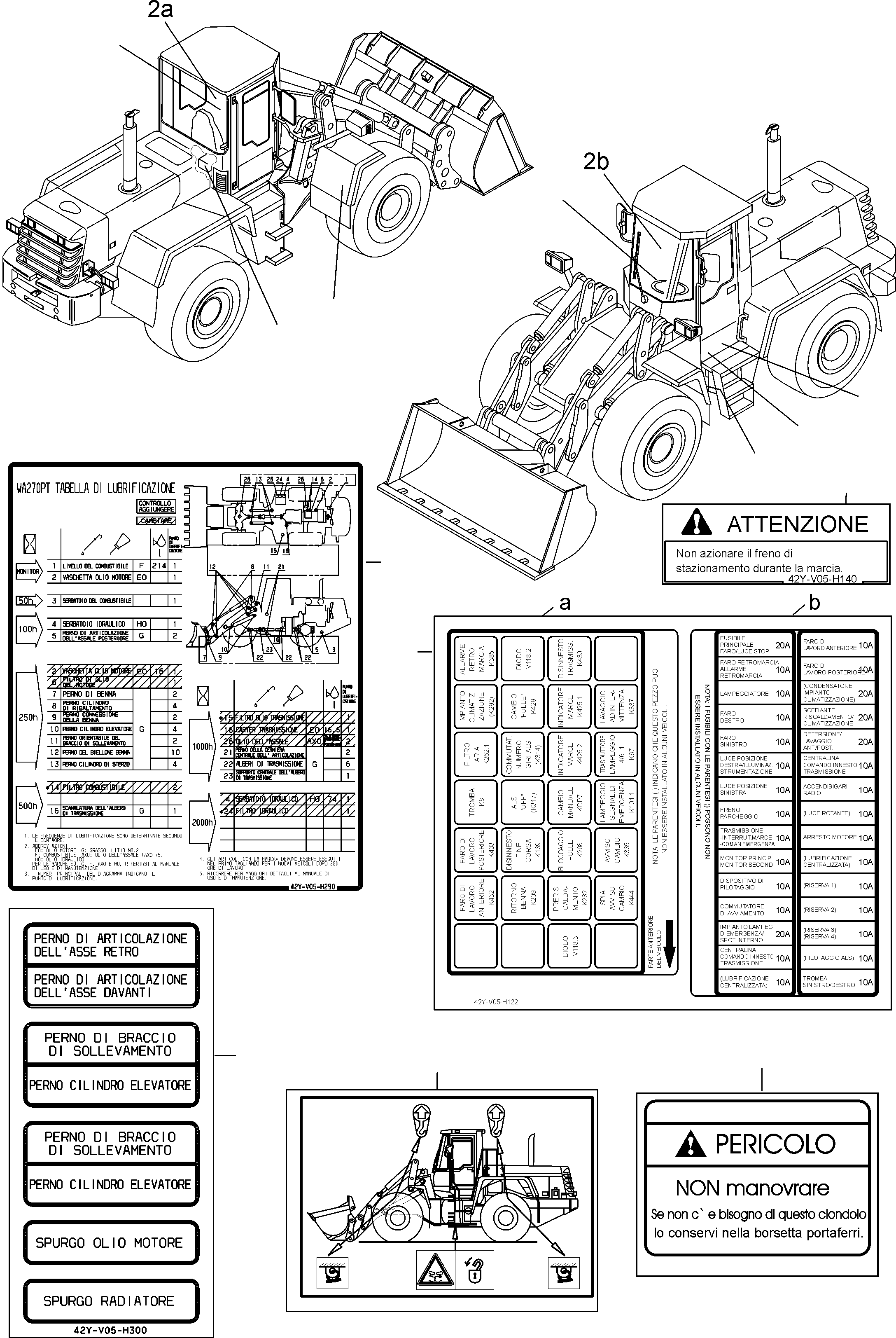 NOTE PLATE 42Y-V05-H290 KOMATSU