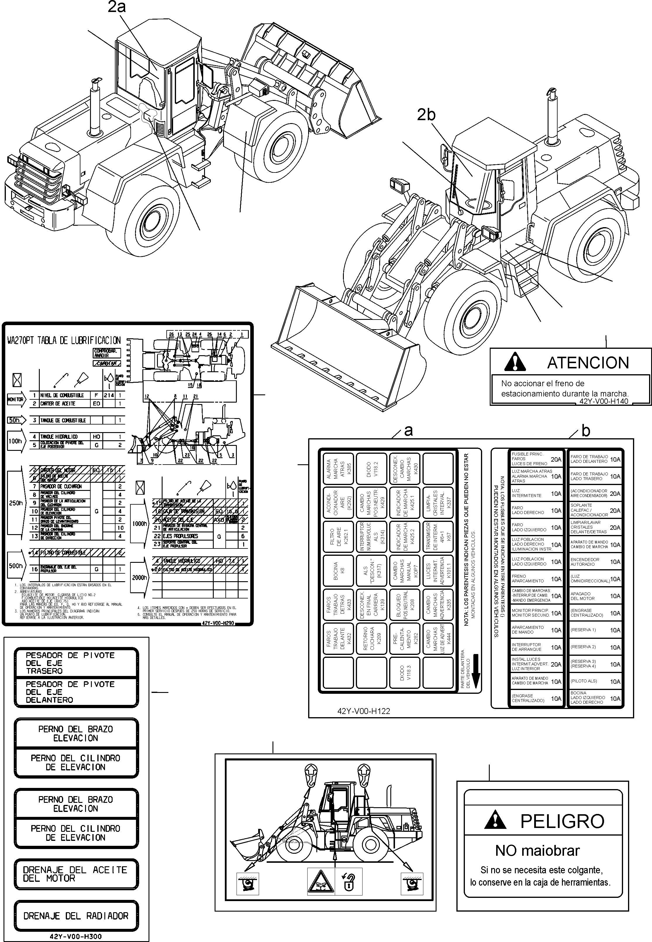 NOTE PLATE 42Y-V00-H290 KOMATSU