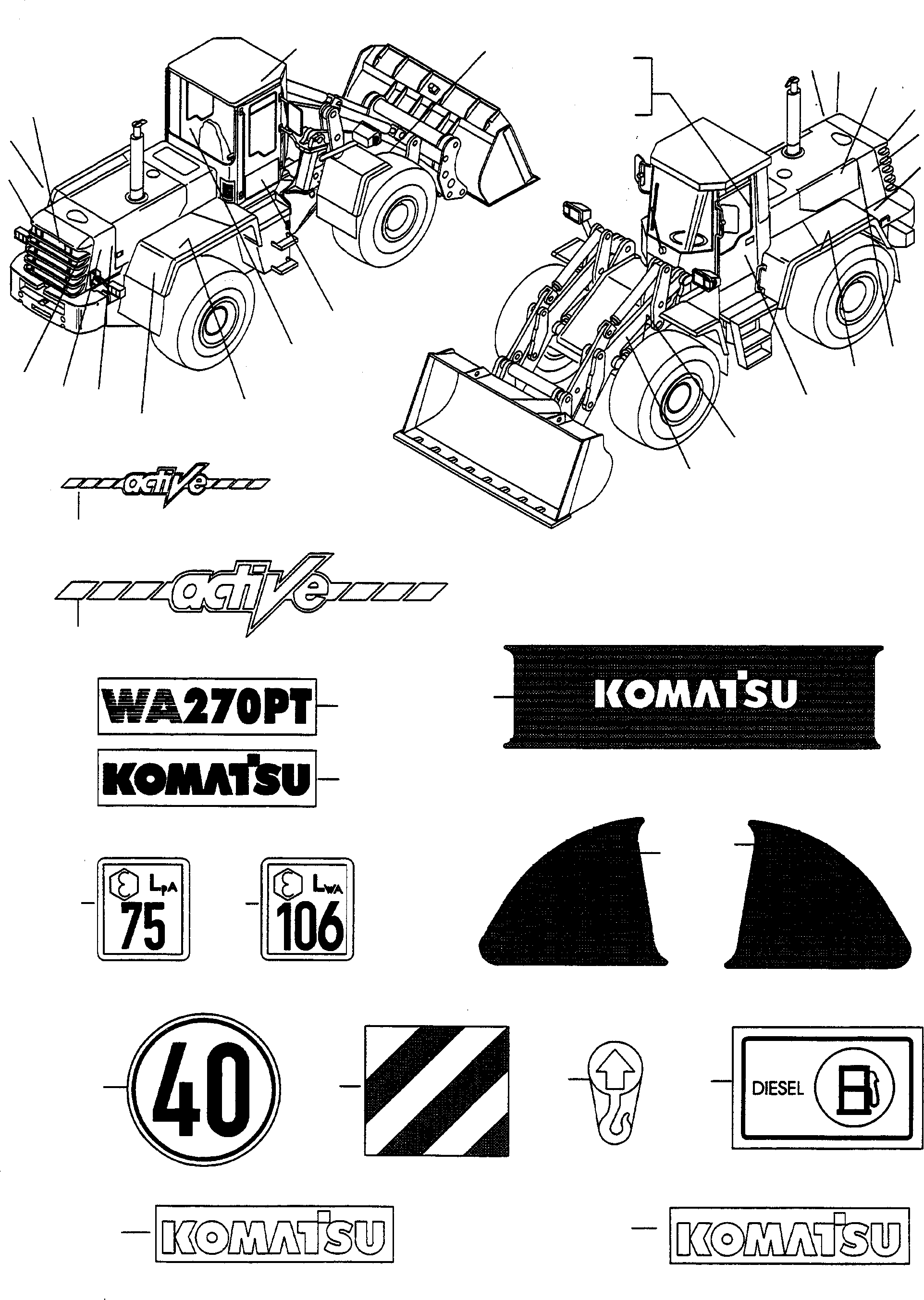Табличка komatsu 417-93-21140 KOMATSU