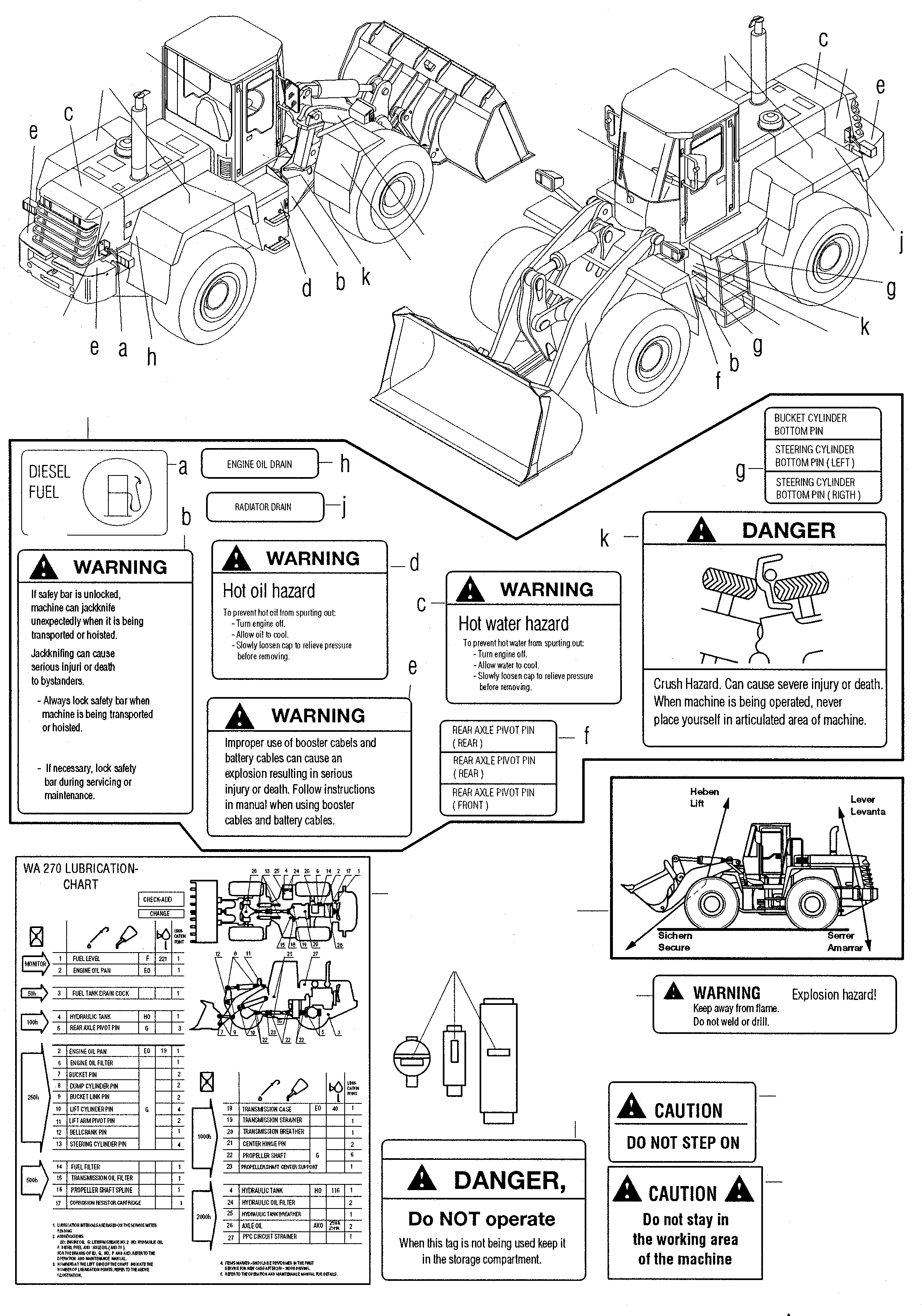 Предупреждающая табличка 424-93-H1030 KOMATSU