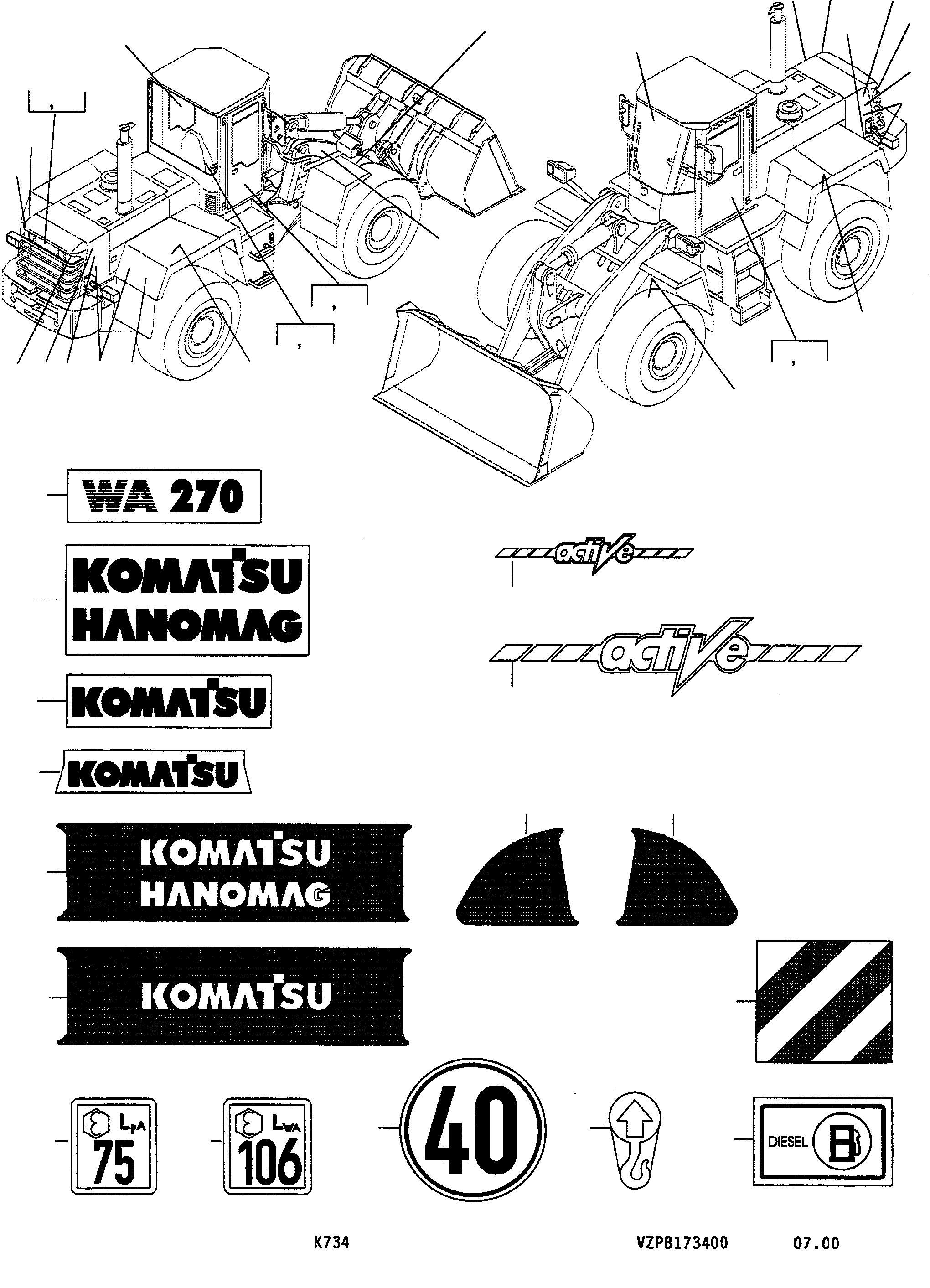 CHARACTERS 419-93-H1130 KOMATSU
