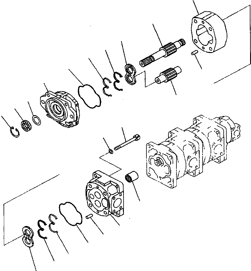 PUMP ASS'Y,(SAL71+32+32+20) 705-55-34160 KOMATSU