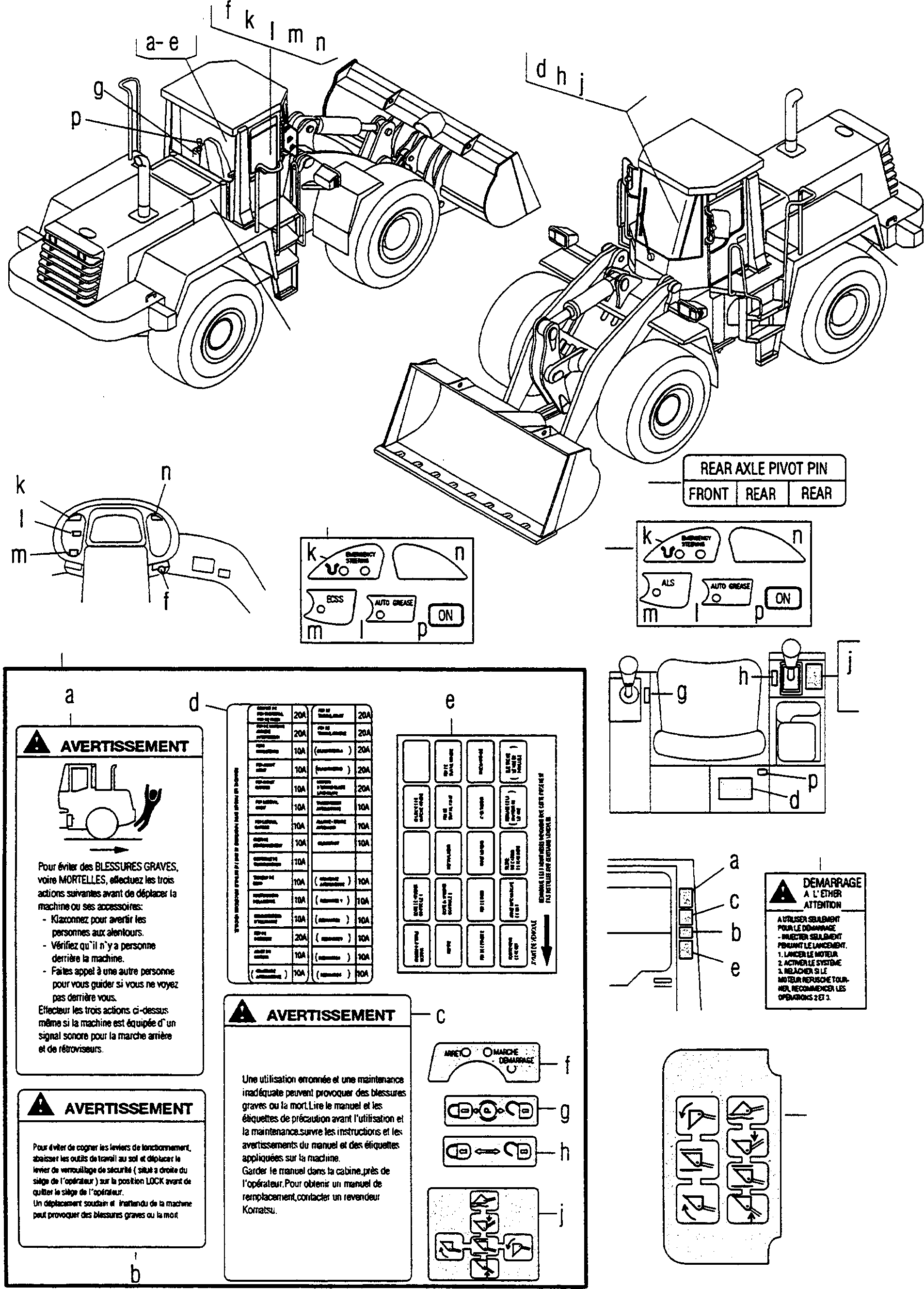 NOTE PLATE 424-933-K230 KOMATSU
