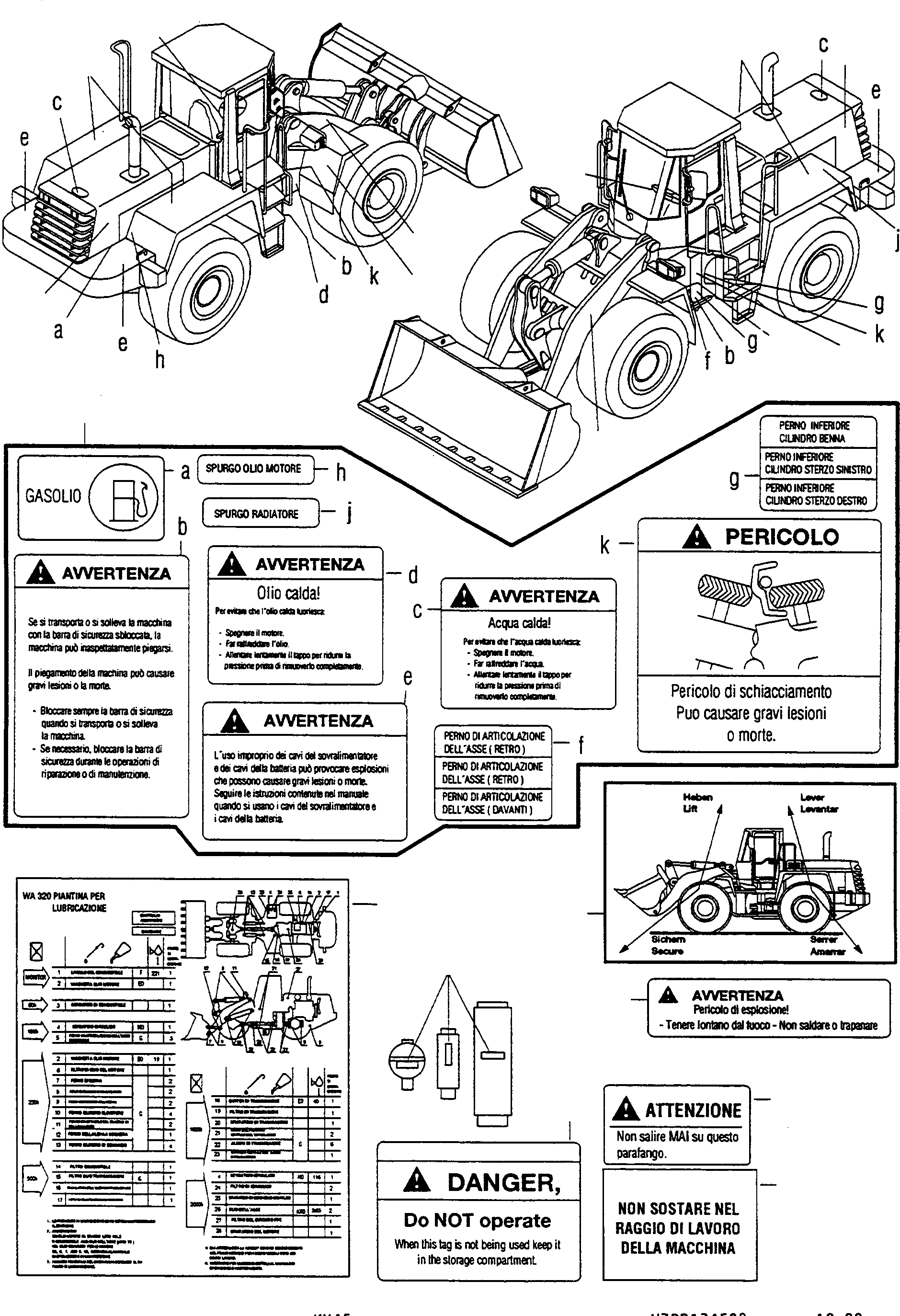 NOTE PLATE 419-V05-2130 KOMATSU