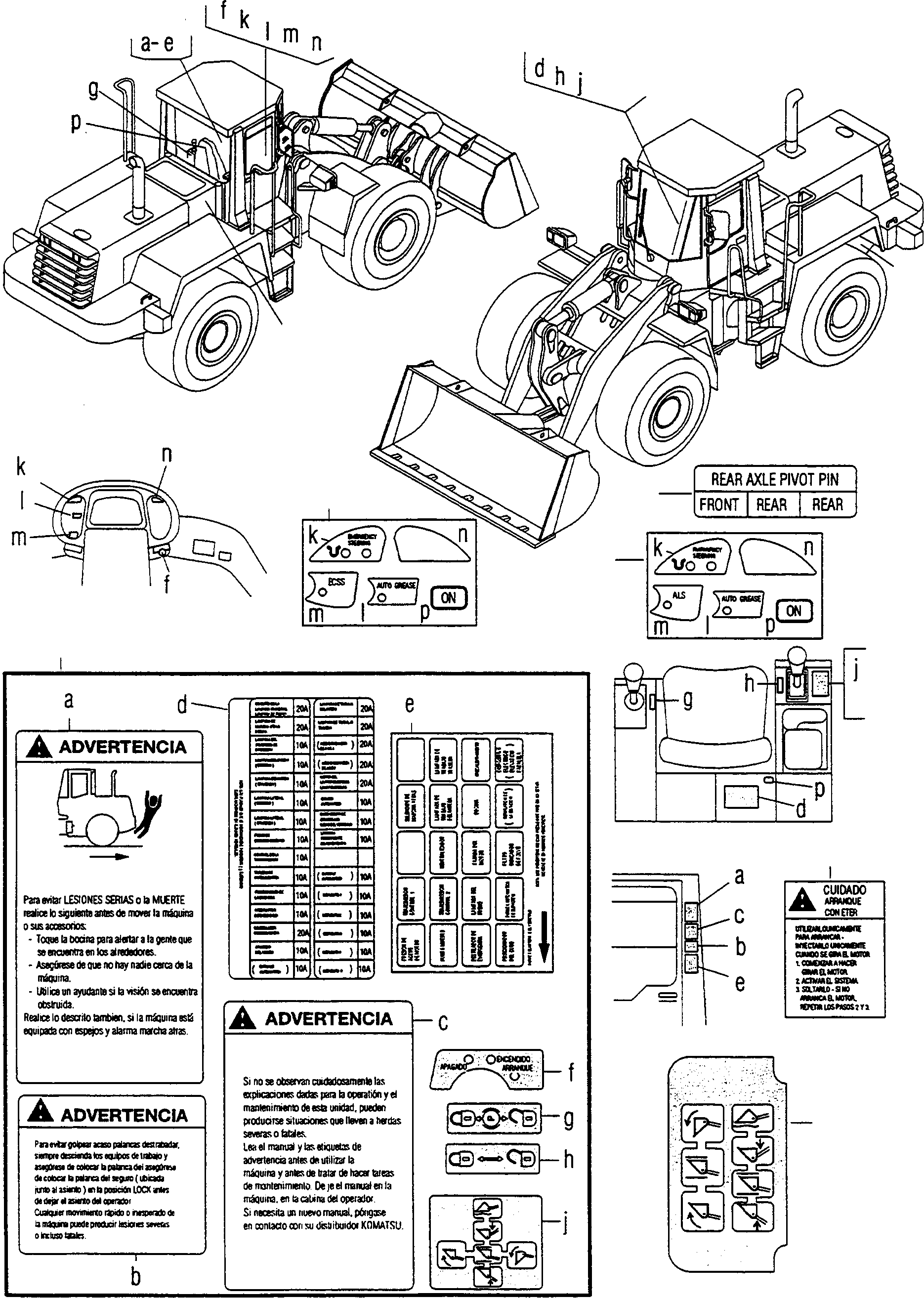 NOTE PLATE 424-V00-K230 KOMATSU