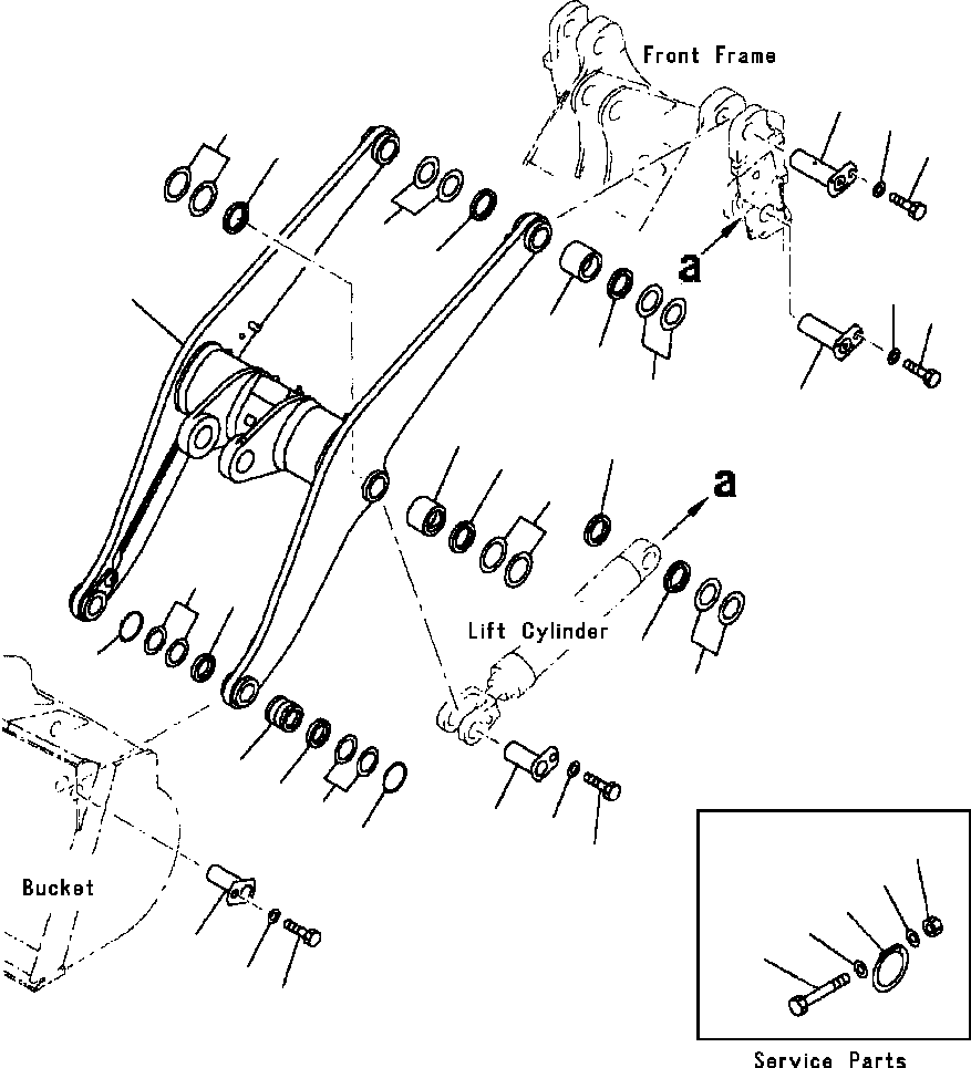 LIFT ARM ASSEMBLY, W/AUTO GREASE 423-S95-2690 KOMATSU