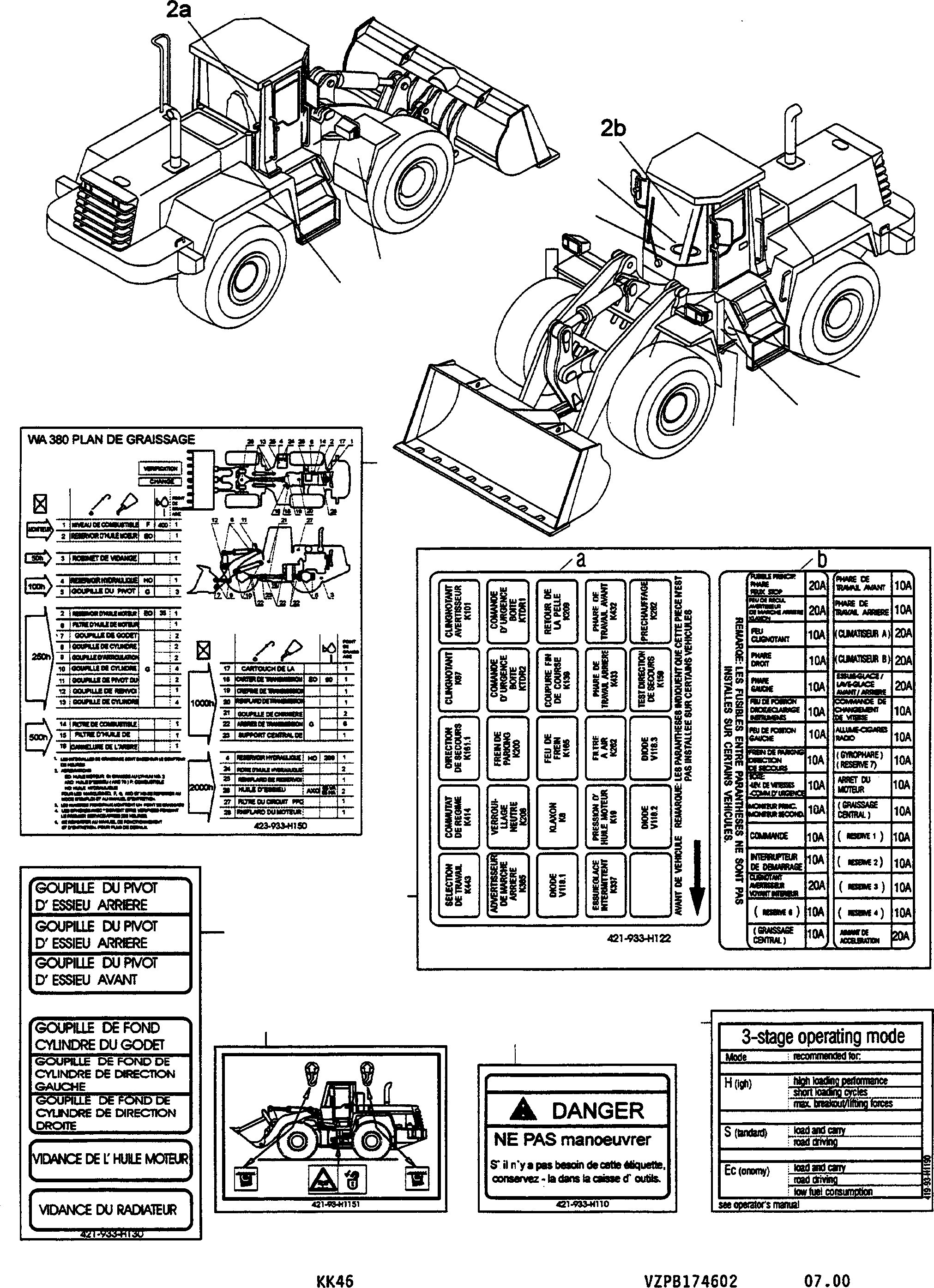 NOTE PLATE 423-933-H150 KOMATSU