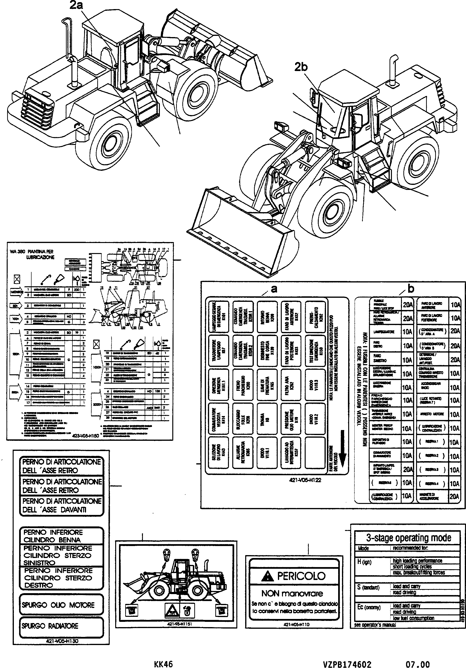 NOTE PLATE 423-V05-H150 KOMATSU