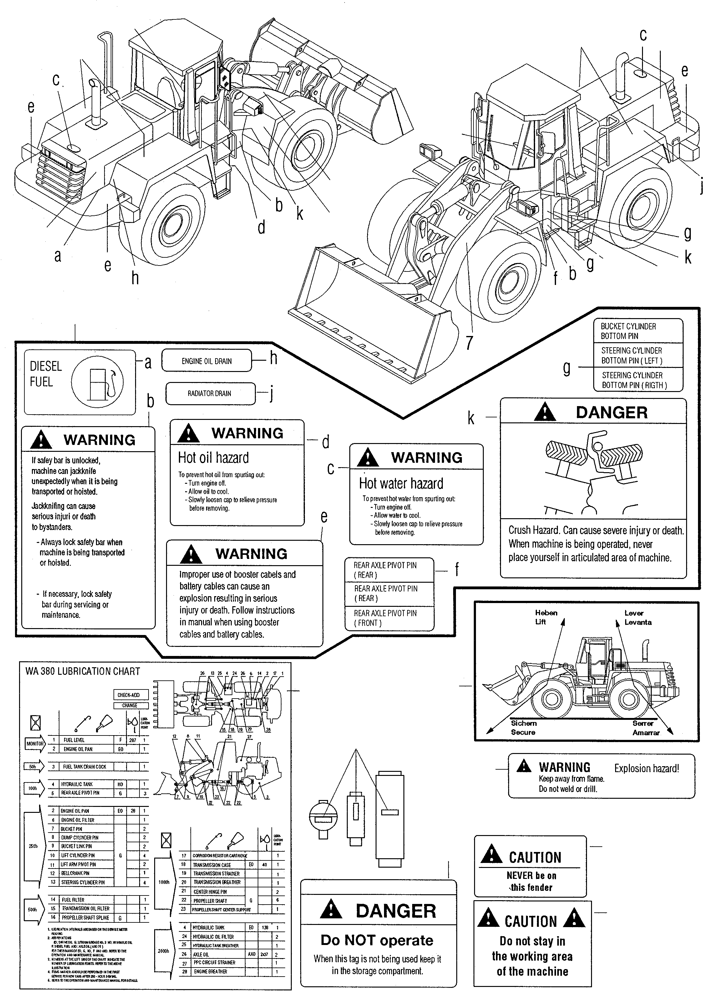 NOTE PLATE 423-93-21340 KOMATSU