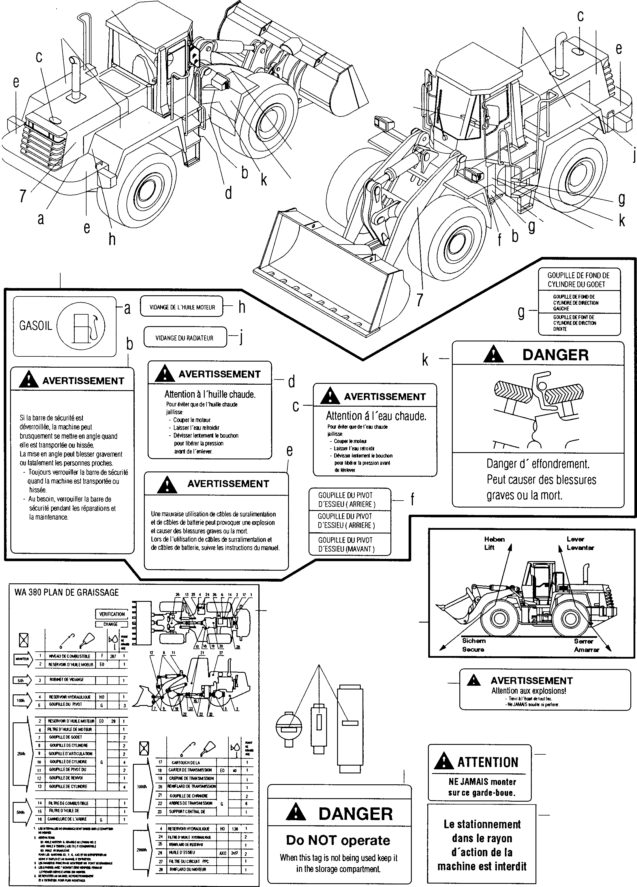 NOTE PLATE 423-933-2130 KOMATSU