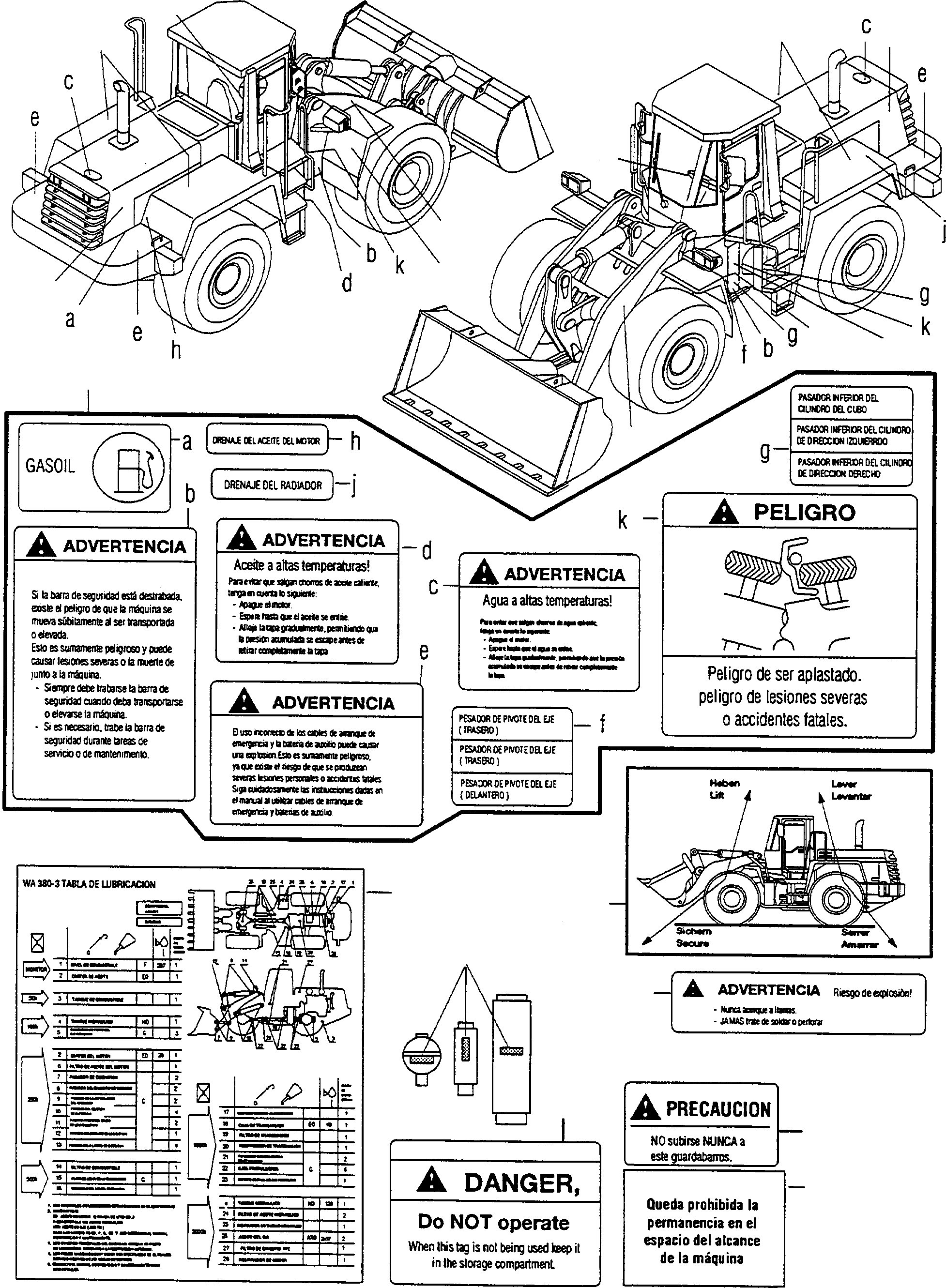 NOTE PLATE 423-V00-2130 KOMATSU