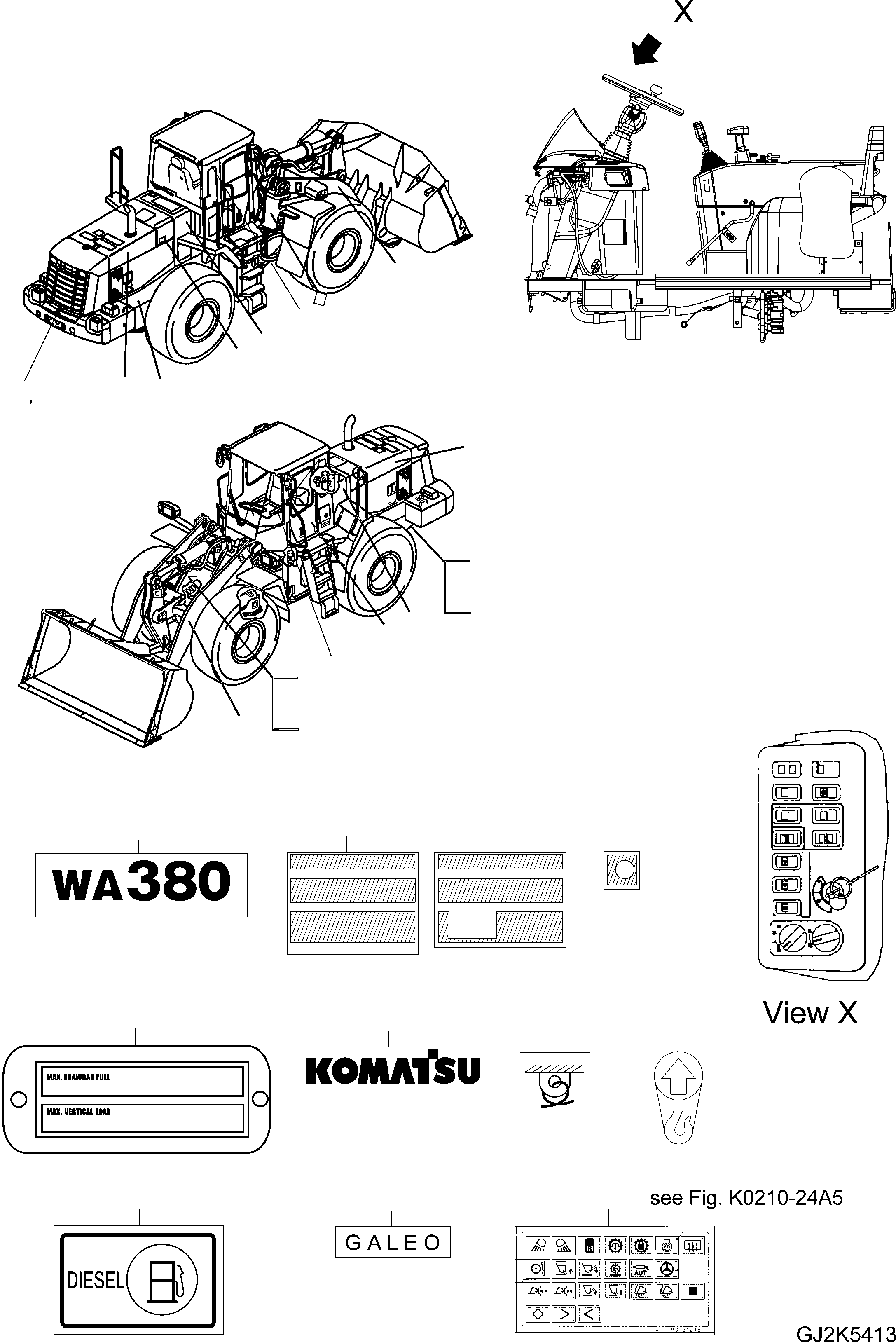 DECAL MAX 424-V05-H130 KOMATSU