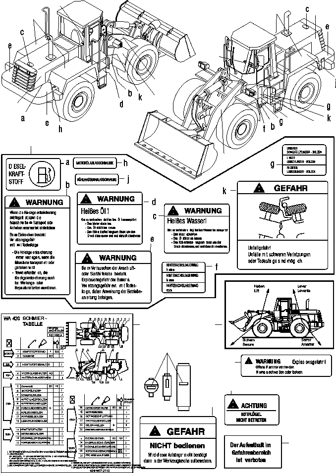 NOTE PLATE 424-V07-2110 KOMATSU