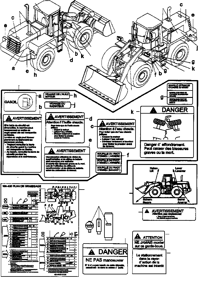 NOTE PLATE 424-933-2130 KOMATSU