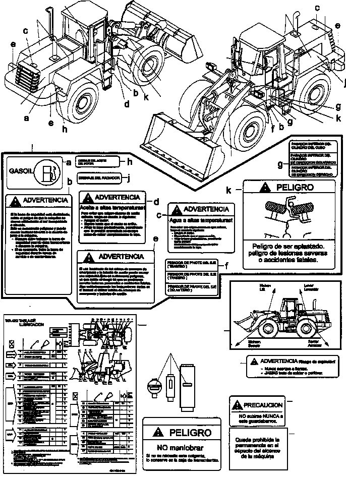 NOTE PLATE 424-V00-2130 KOMATSU