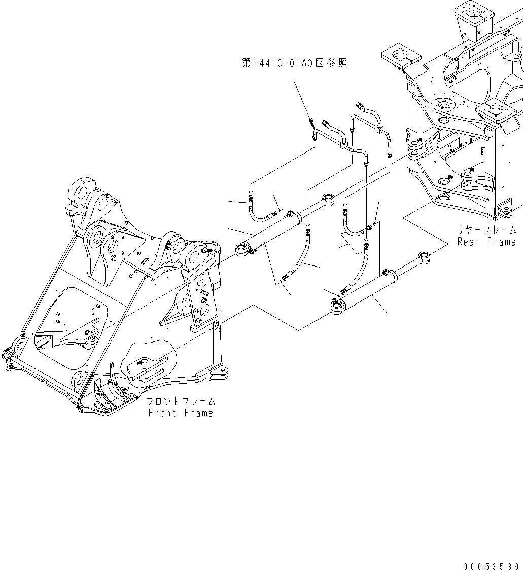 STEERING LINE (STEERING CYLINDER LINE) See Fig.H4410-01A0 KOMATSU