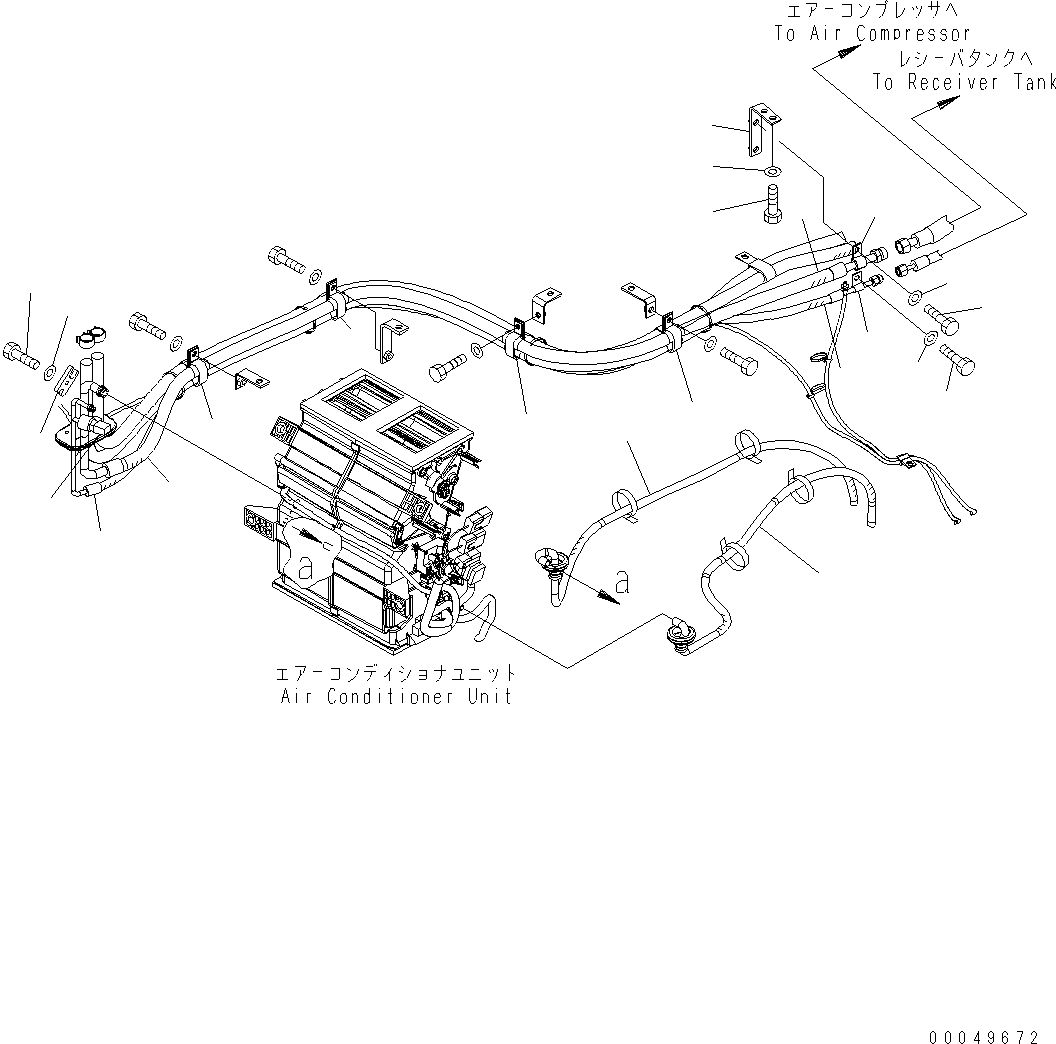 ROPS CAB (AIR CONDITIONER UNIT OR AUTO AIR CONDITIONER UNIT) See Fig.K0210-15A0 KOMATSU