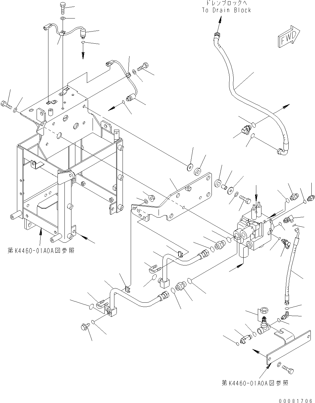 BRAKE CONTROL (ACCUMULATOR AND MOUNTING PARTS) See Fig.K4460-01A0 KOMATSU