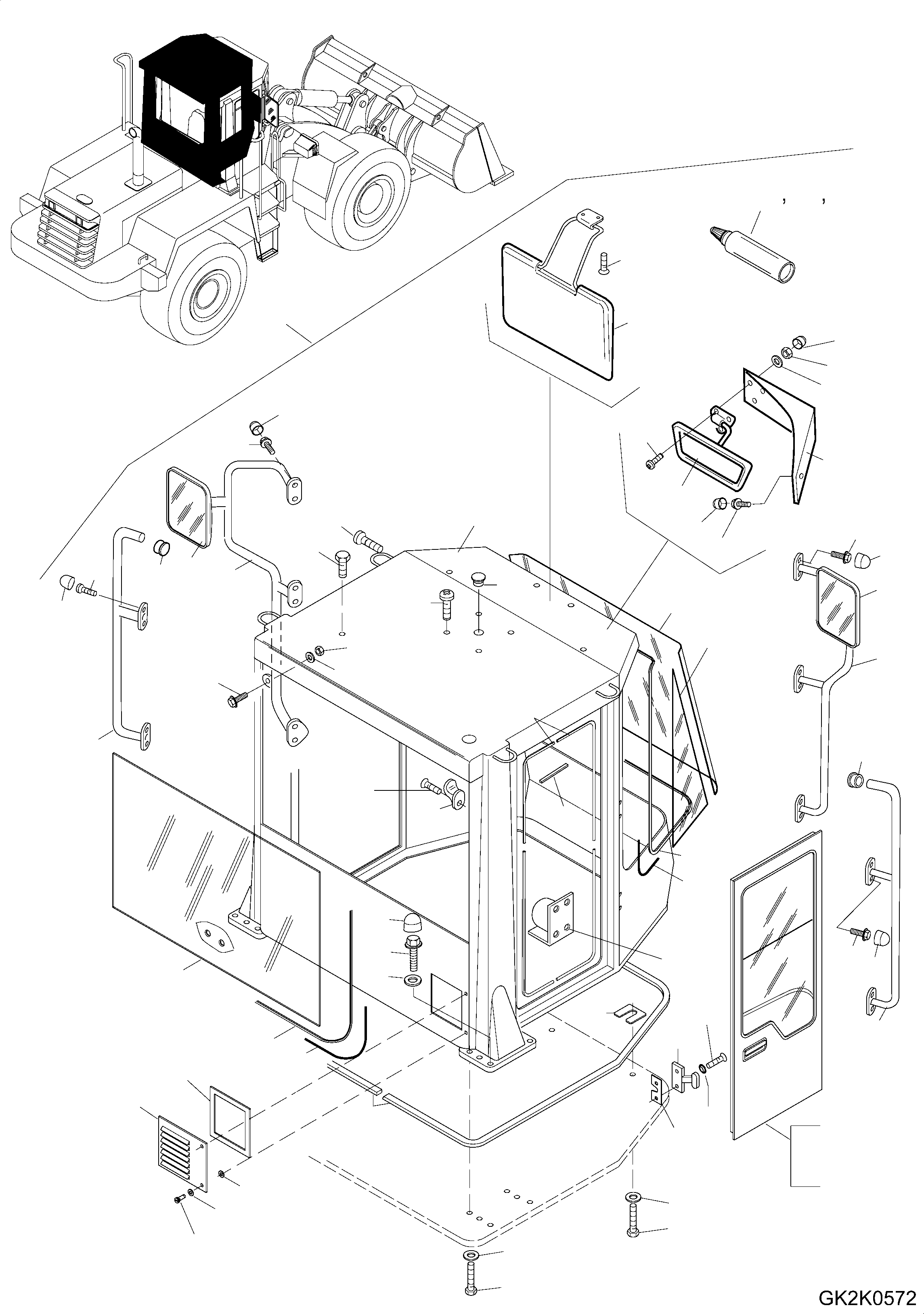 Кабина 421-56-H1A20 KOMATSU