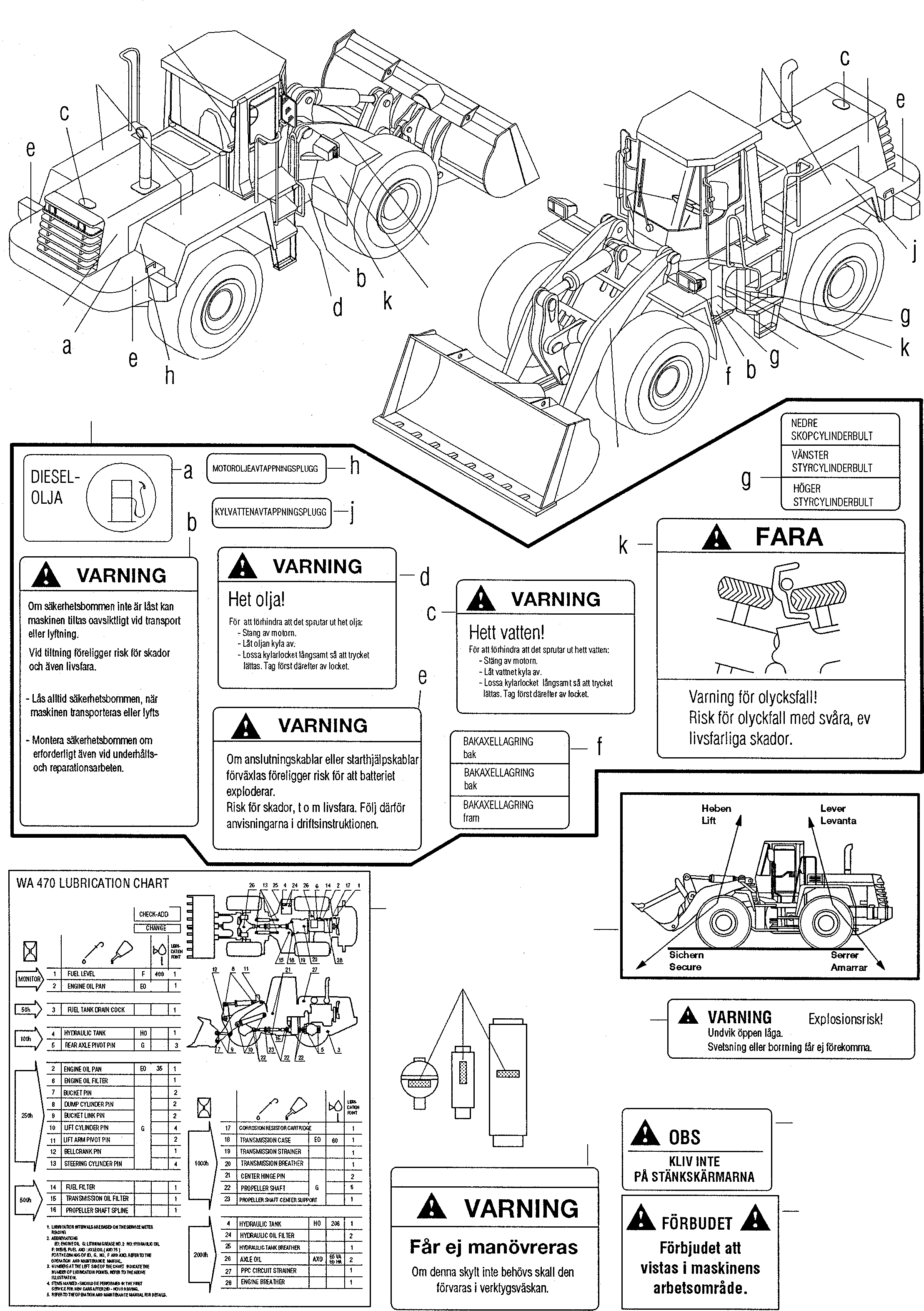 NOTE PLATE 421-93-21340 KOMATSU