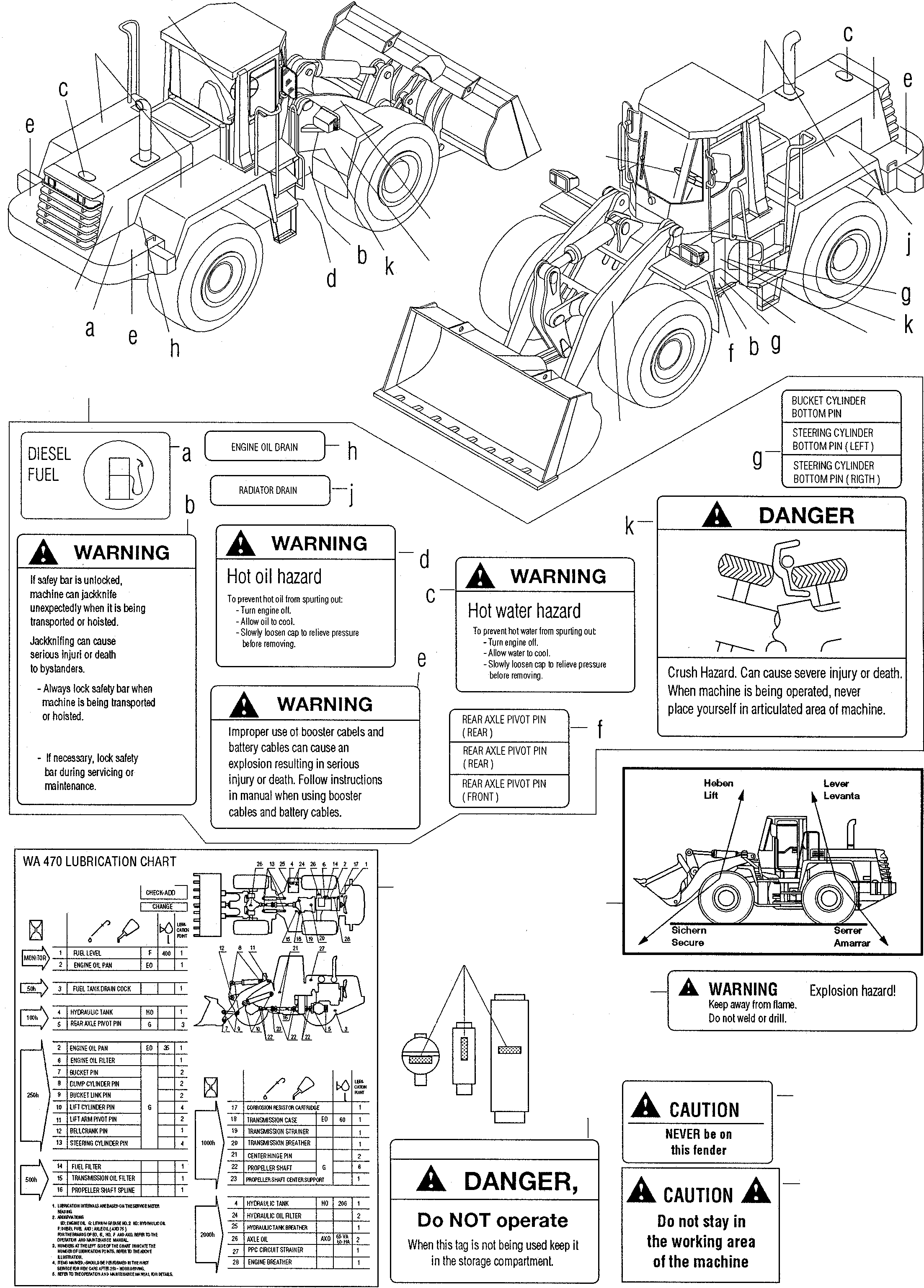 NOTE PLATE 421-93-21130 KOMATSU