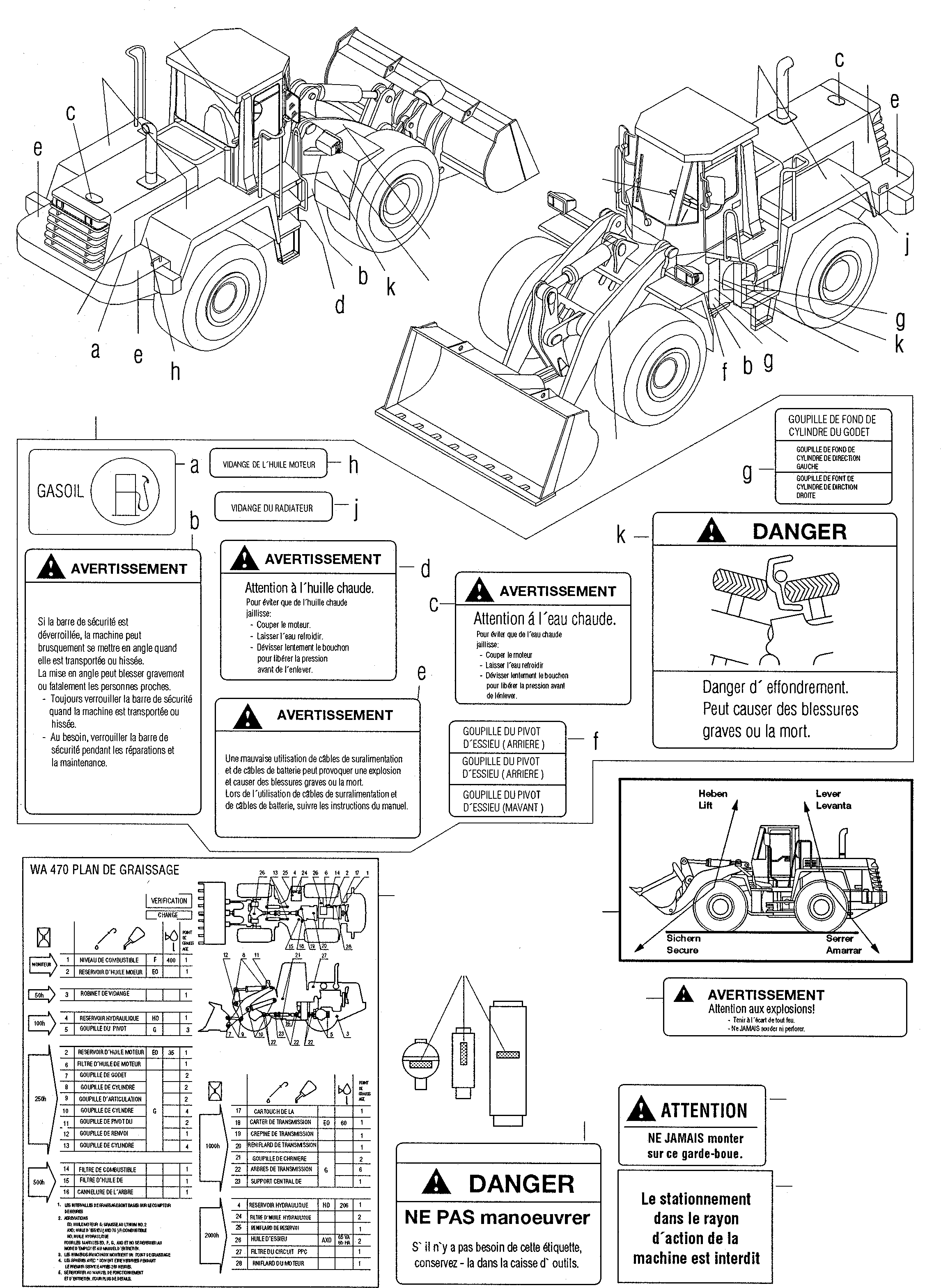 NOTE PLATE 421-933-H150 KOMATSU