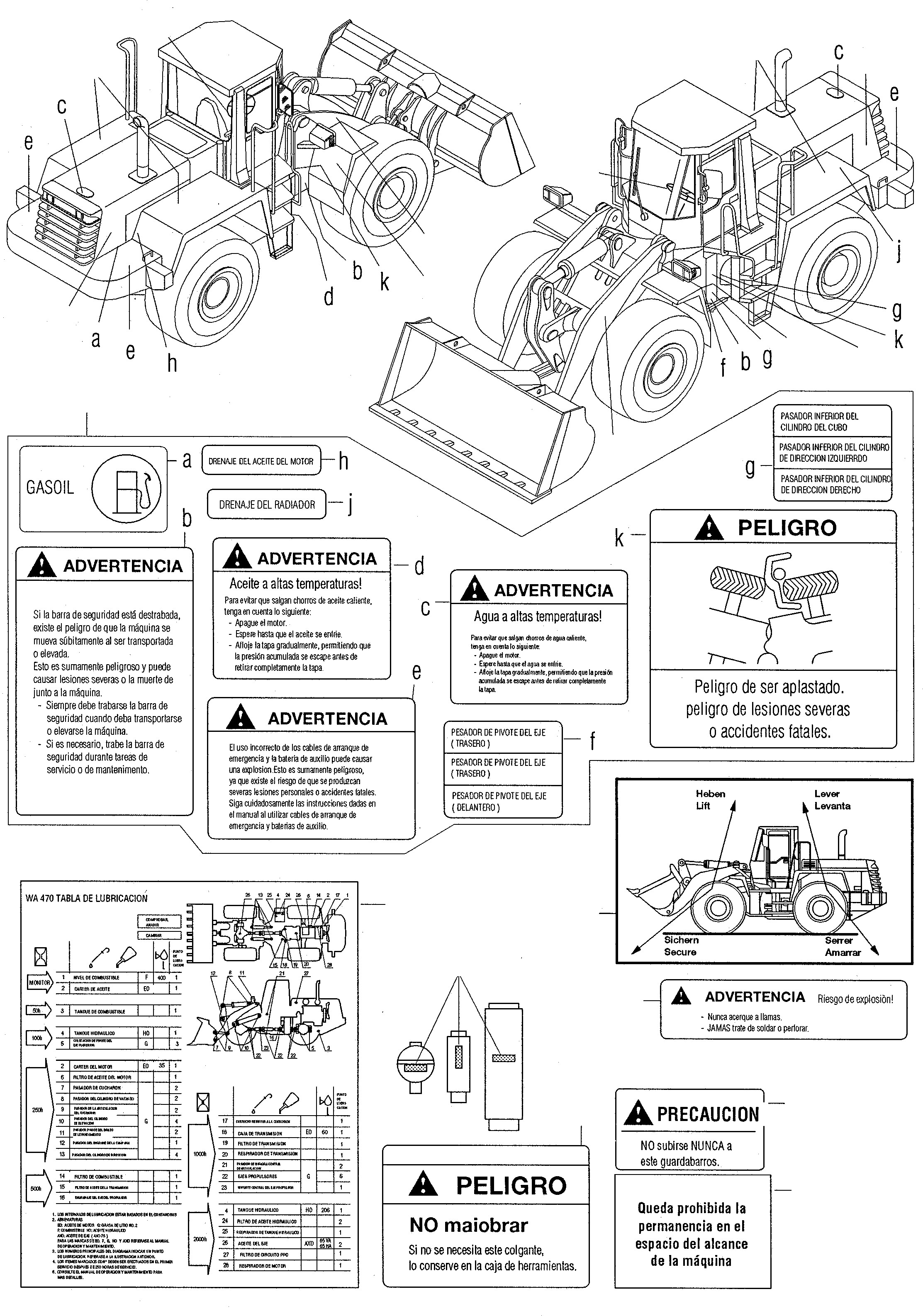 NOTE PLATE 421-V00-H150 KOMATSU