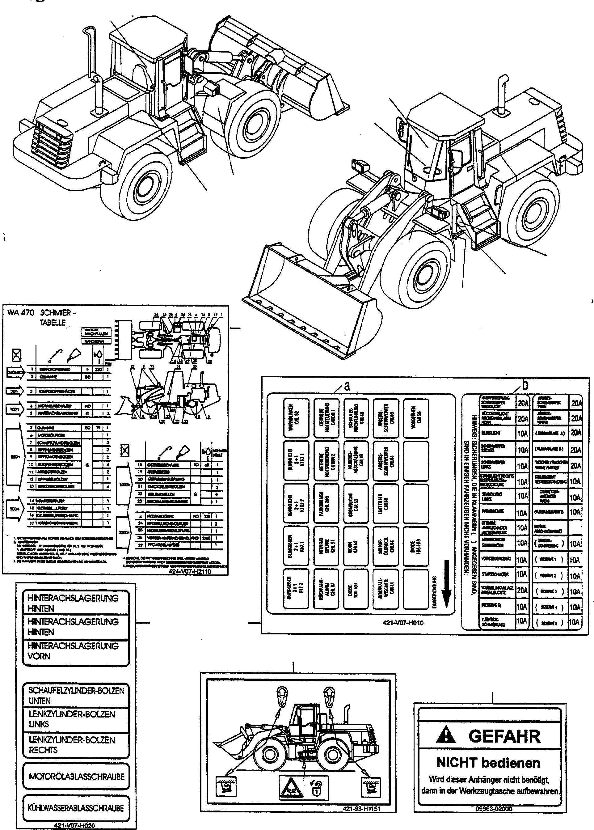 NOTE PLATE 421-V07-2140 KOMATSU