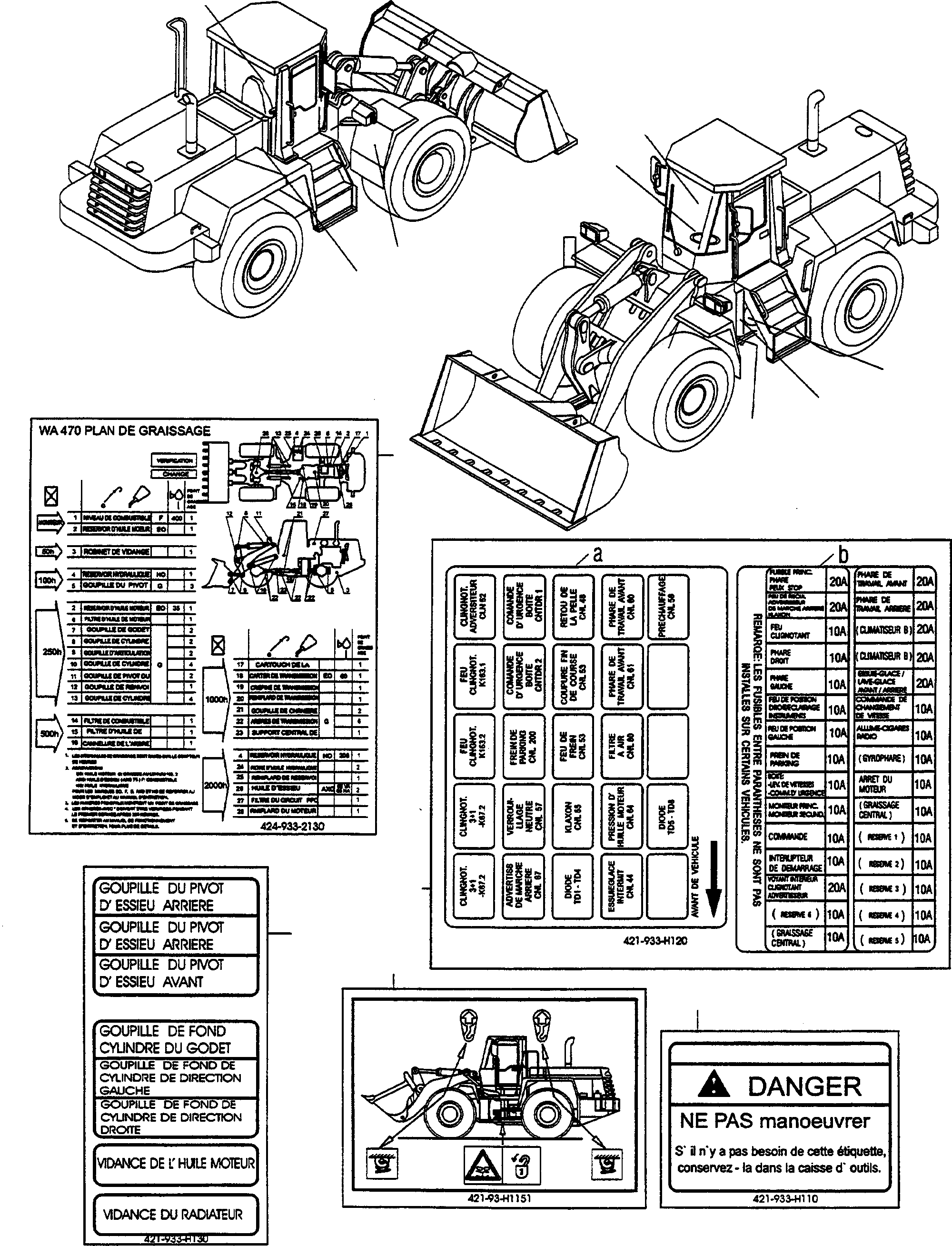 NOTE PLATE 421-933-2130 KOMATSU