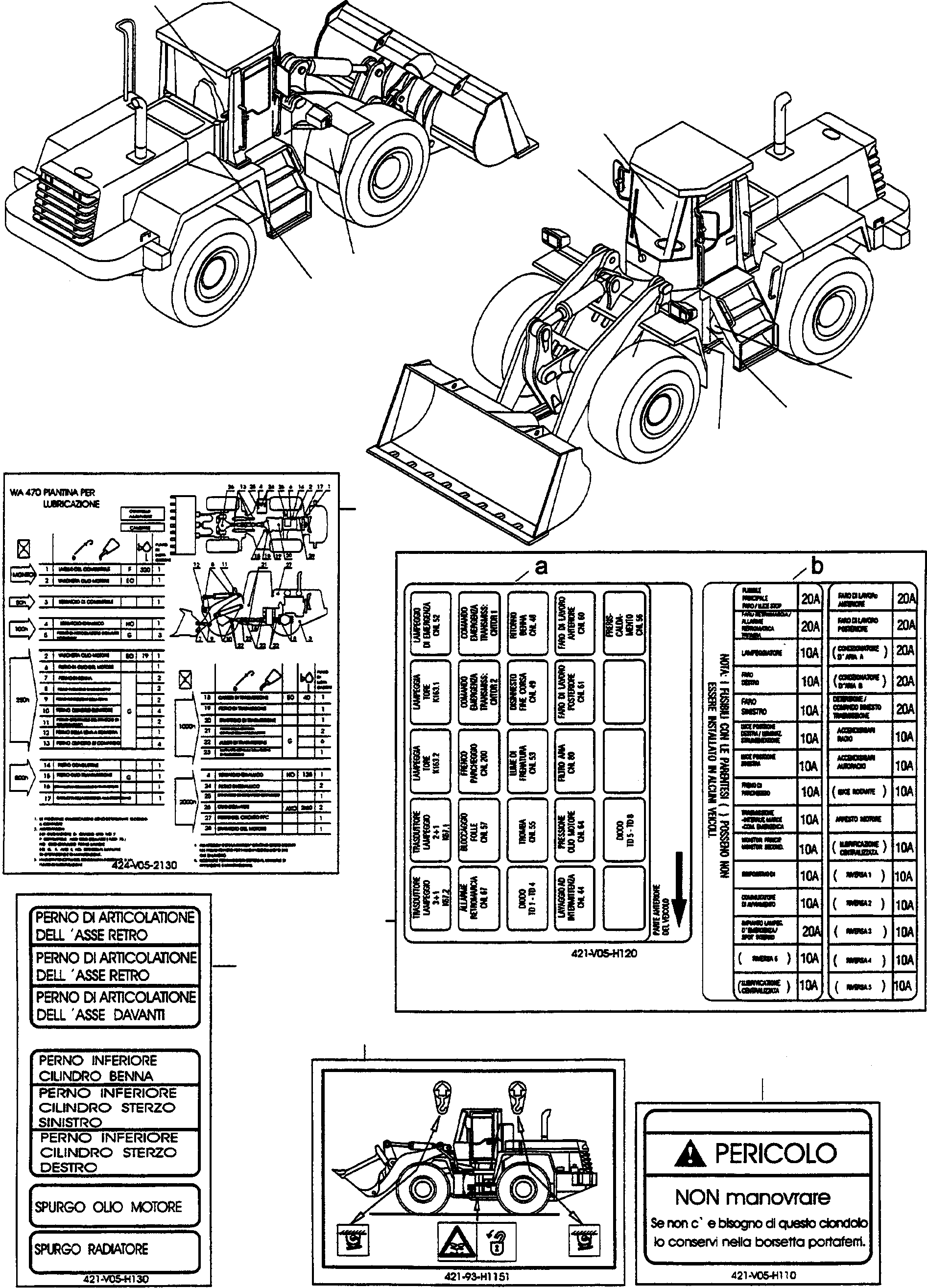 NOTE PLATE 421-V05-2130 KOMATSU