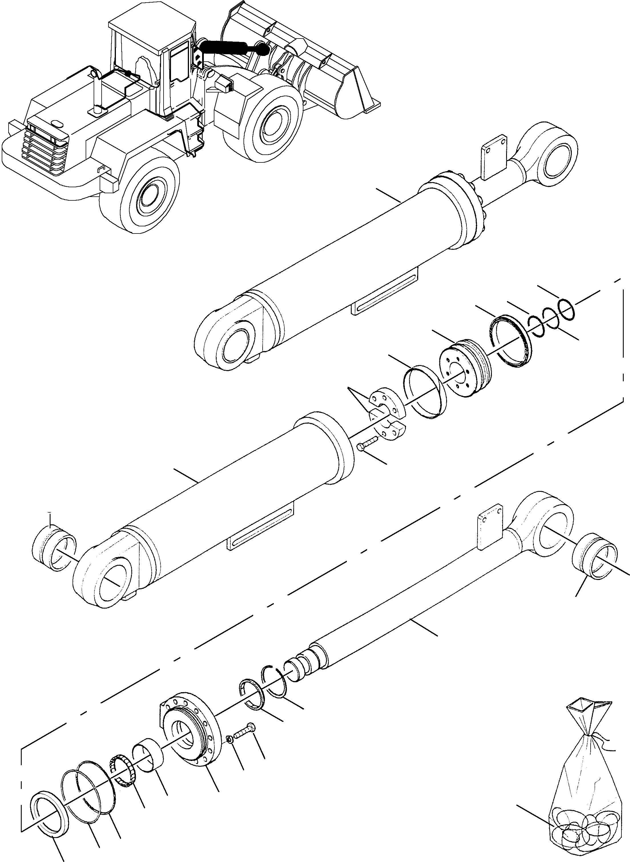 CYLINDER ASS'Y,DUMP 421-63-H3021 KOMATSU