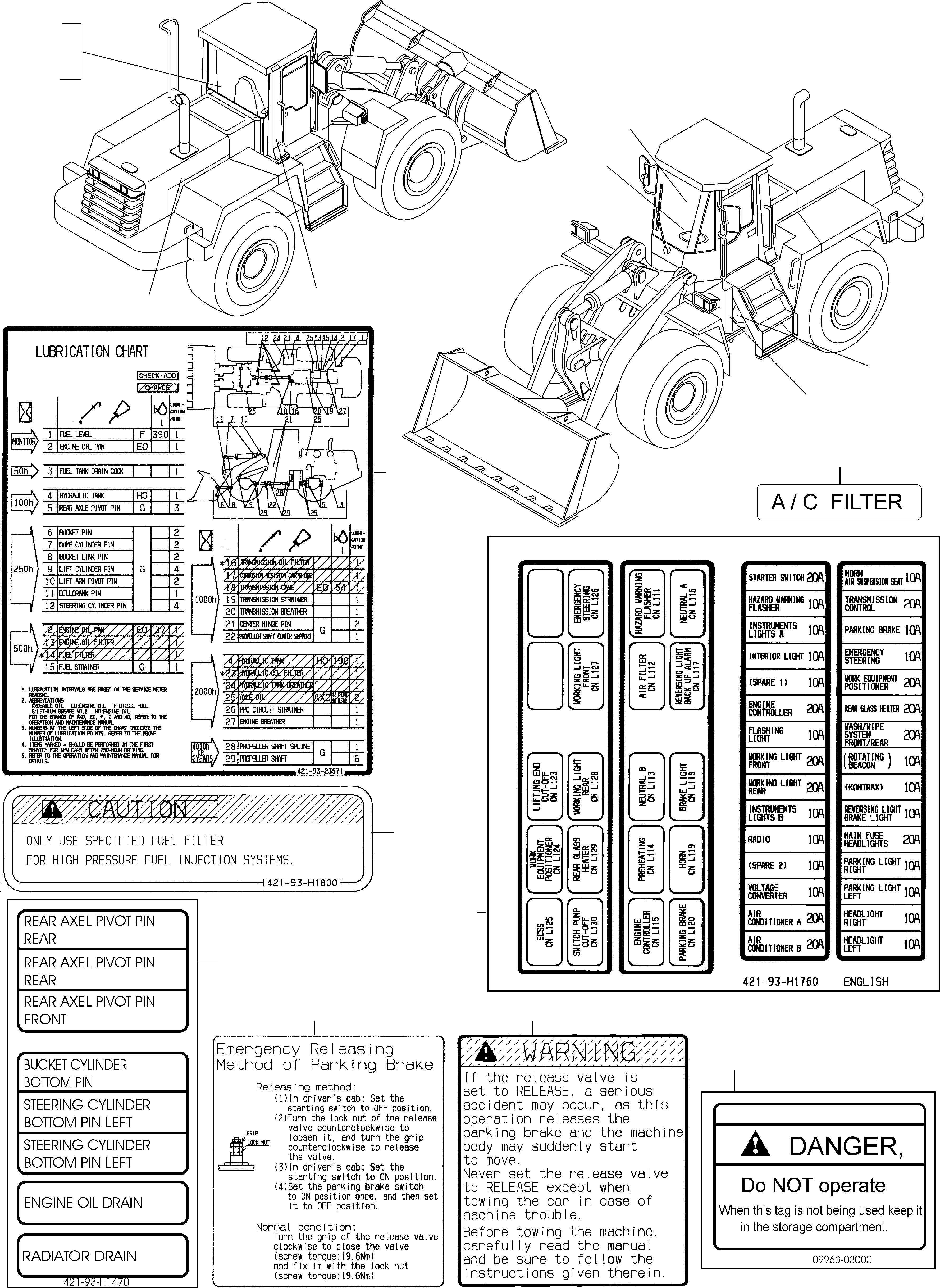 Предупреждающая табличка 421-93-H1800 KOMATSU